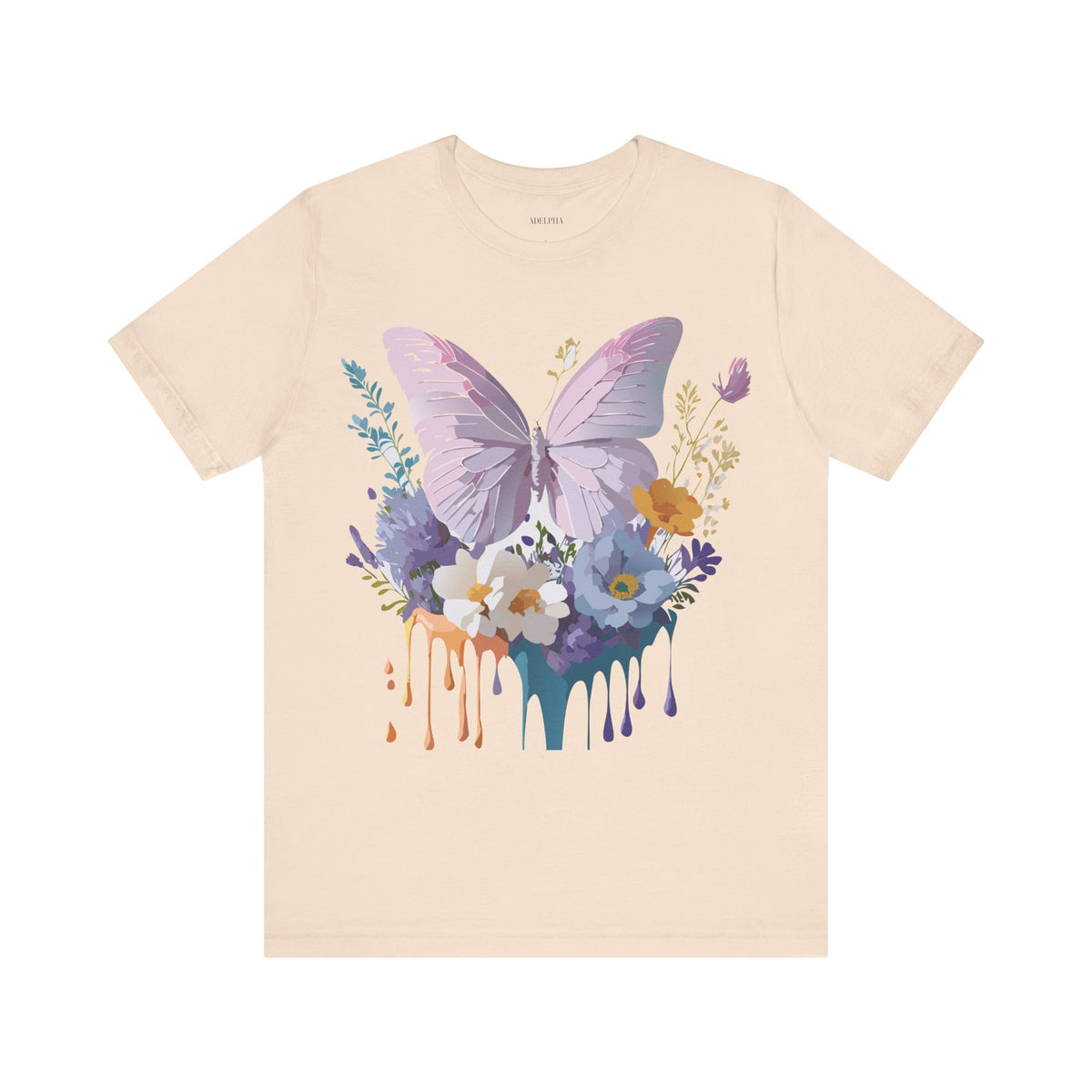 Butterfly Graphic Unisex Cotton Bella+Canvas Tee with Art Design n18