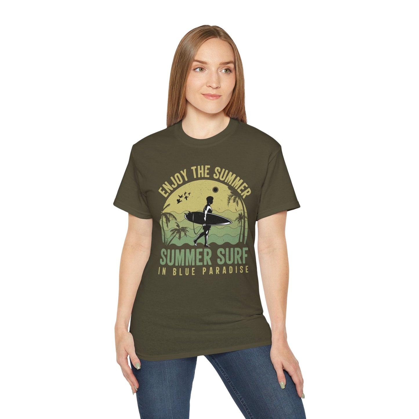 Summer Surf Art Design T Shirt TeeGallery Gildan 2000 Unisex Cotton Tee Apparel Collection