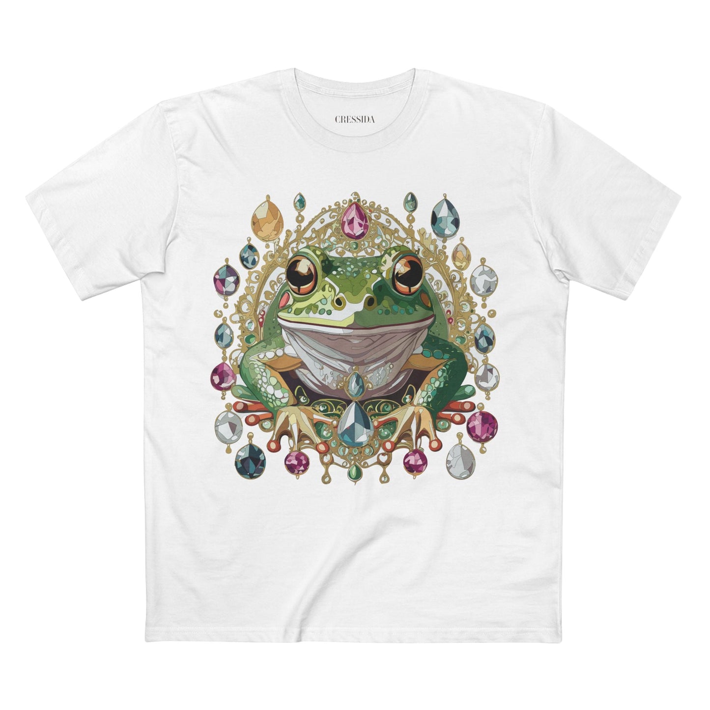 Frog Graphic Unisex 100 Cotton Tee With Unique Animal Golden Medallion Art Design 27