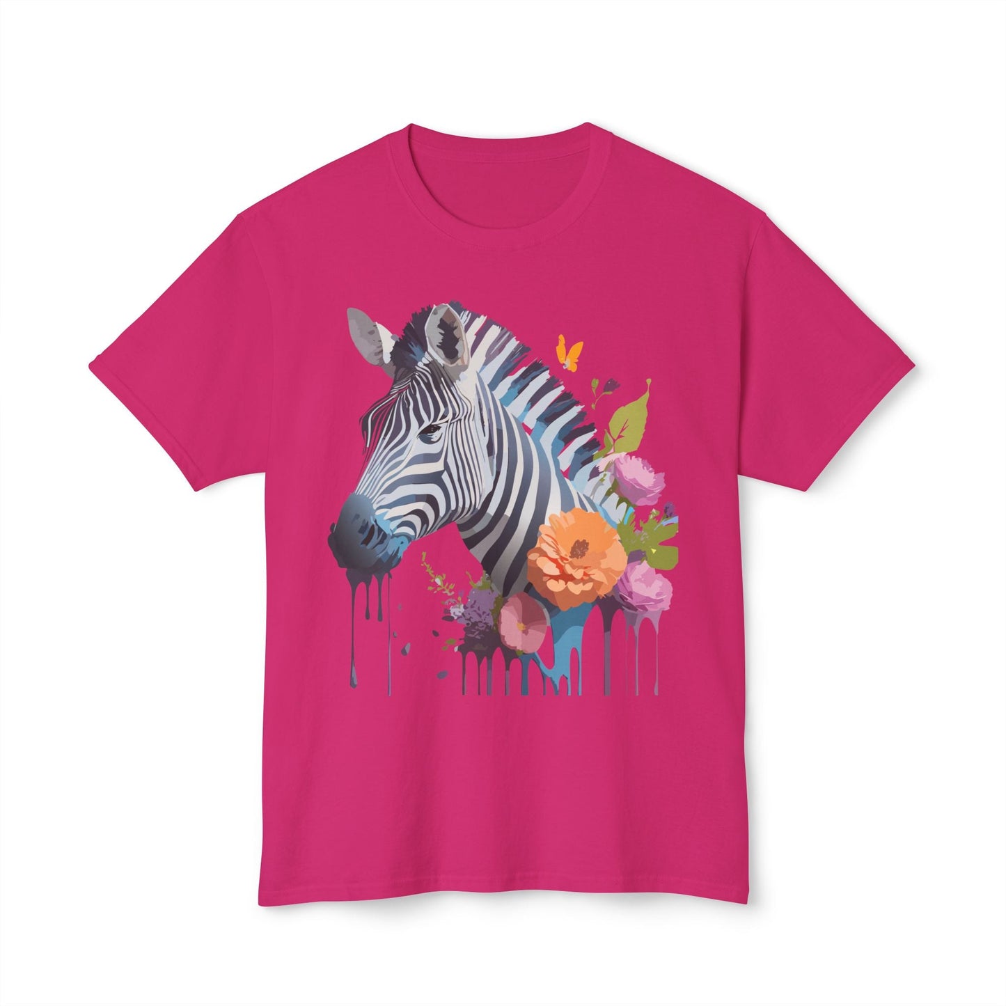 Unisex Zebra Art T Shirt With Full Color Print HD Cotton Tee Made In USA For Everyday Style