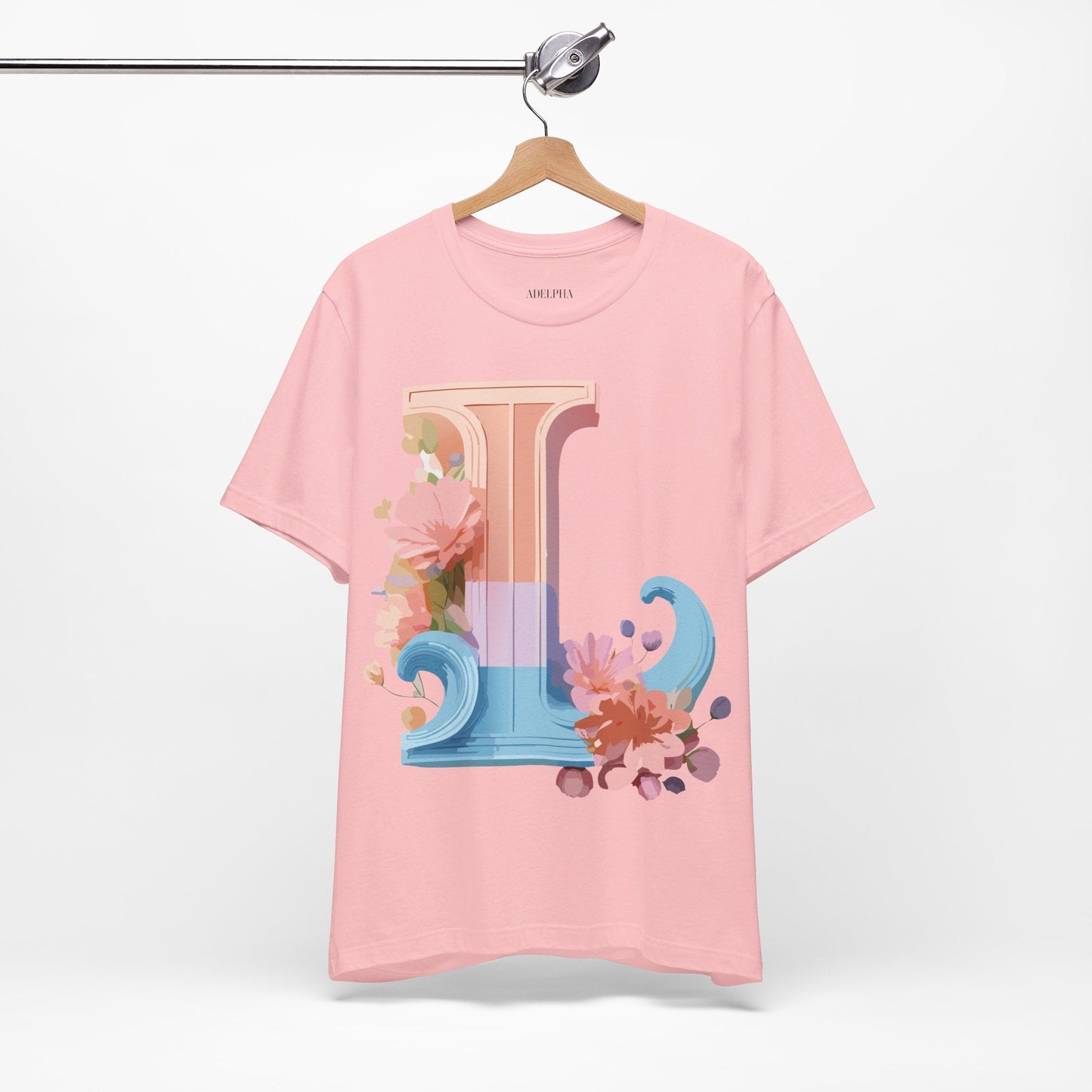 Letter L Shirt Unisex Graphic Tee Vintage Inspired Artwork By Adelpha For Everyday Style