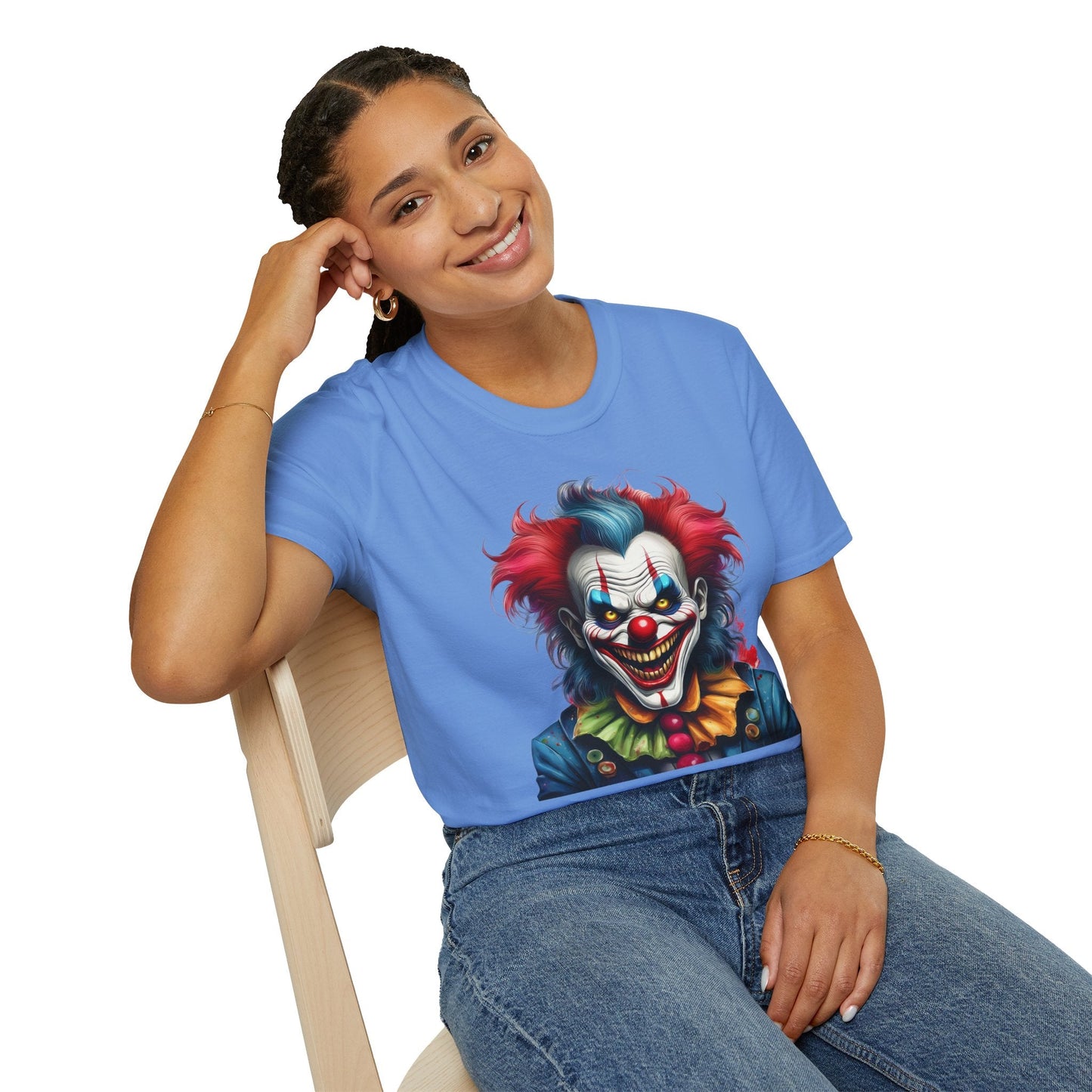 Unisex Clown Shirt Funny Man Tee Circus Theme Shirt Scary Man Shirt Softstyle Comfort