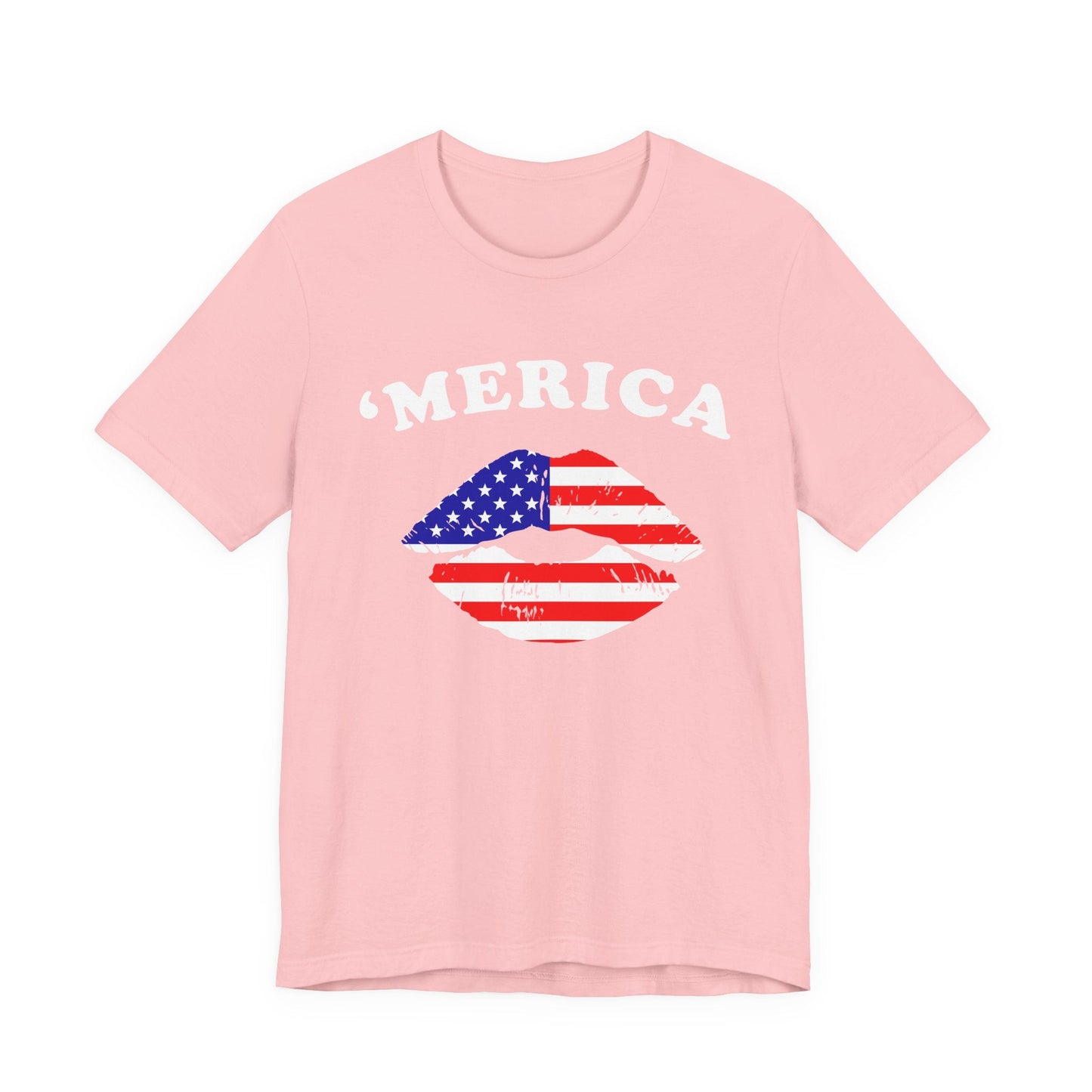 American Flag Lip Graphic Unisex Cotton T-Shirt a9