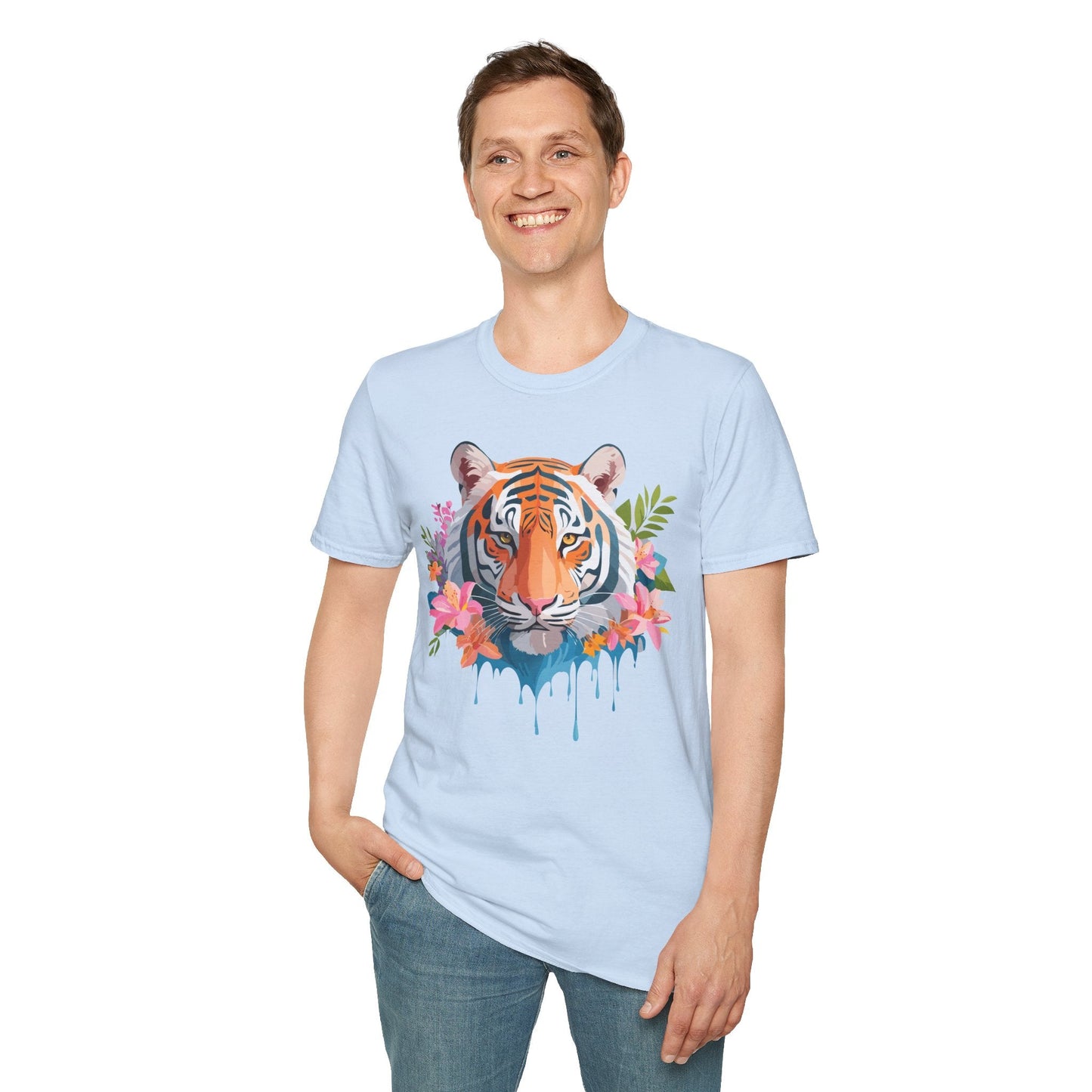 Tiger Shirt Unisex Animal Tee Gildan Softstyle 64000 Cotton Tee