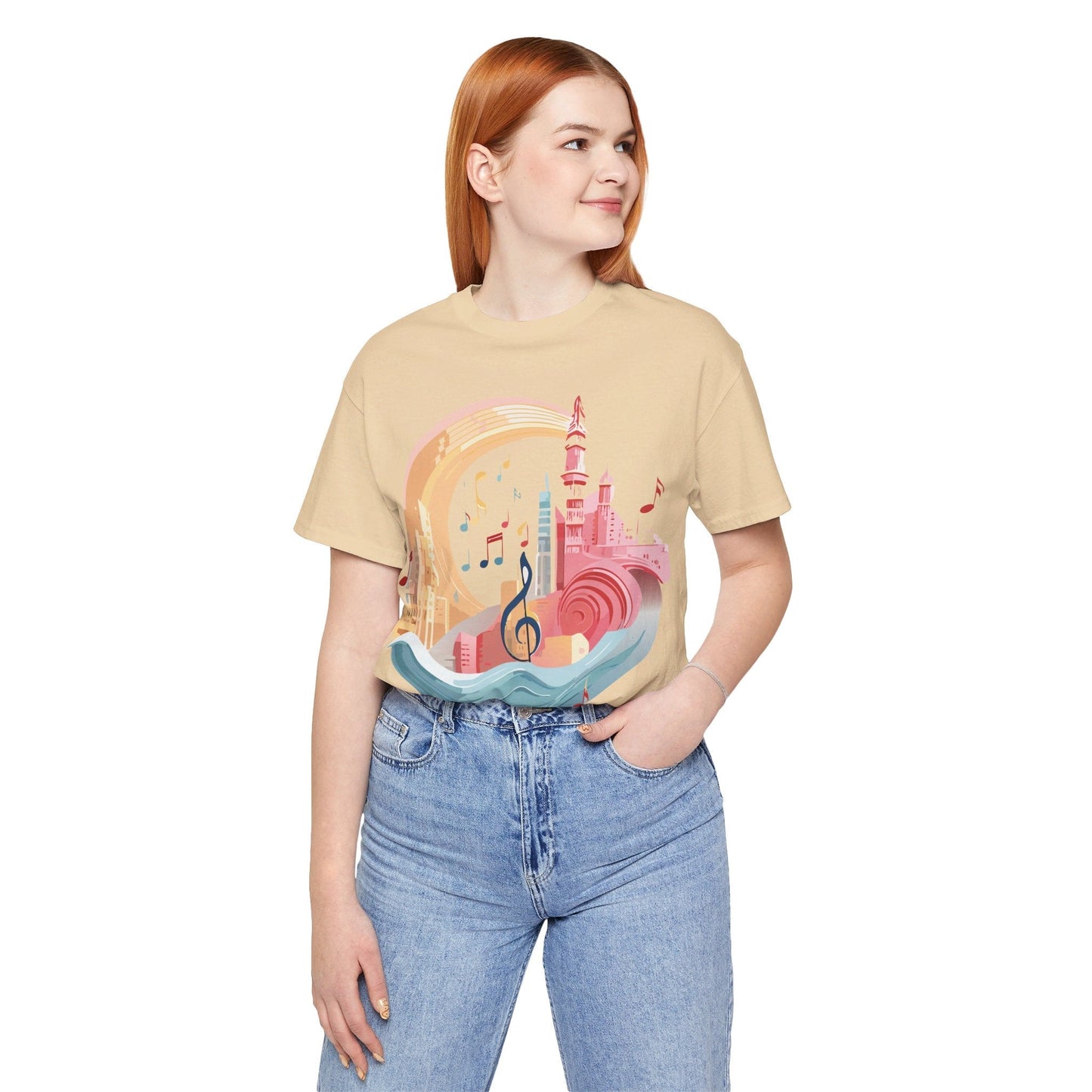 Music Graphic T Shirt Unisex Jersey Short Sleeve Art Design by Adelpha Vintage Inspired Tee