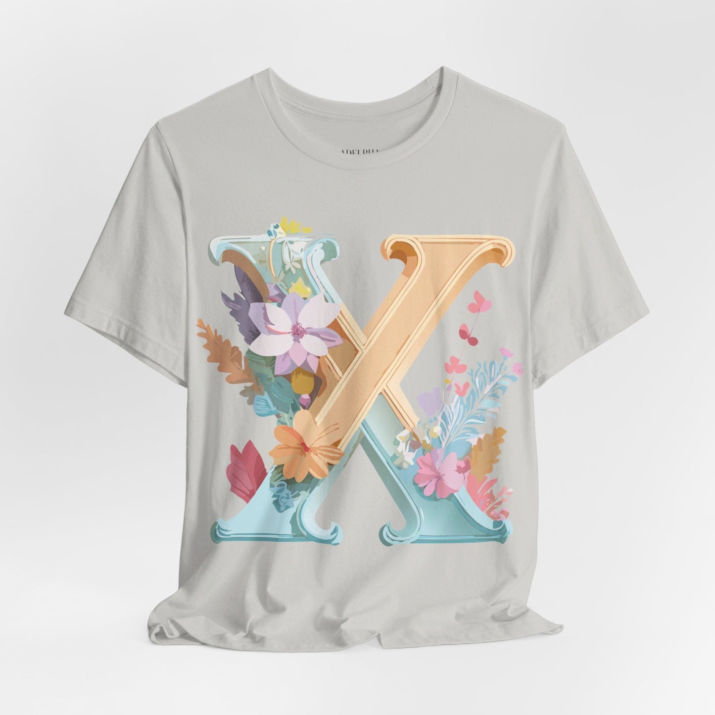 Letter X Shirt Unisex Graphic Tee Adelpha Vintage Inspired Artwork Short Sleeve Edition