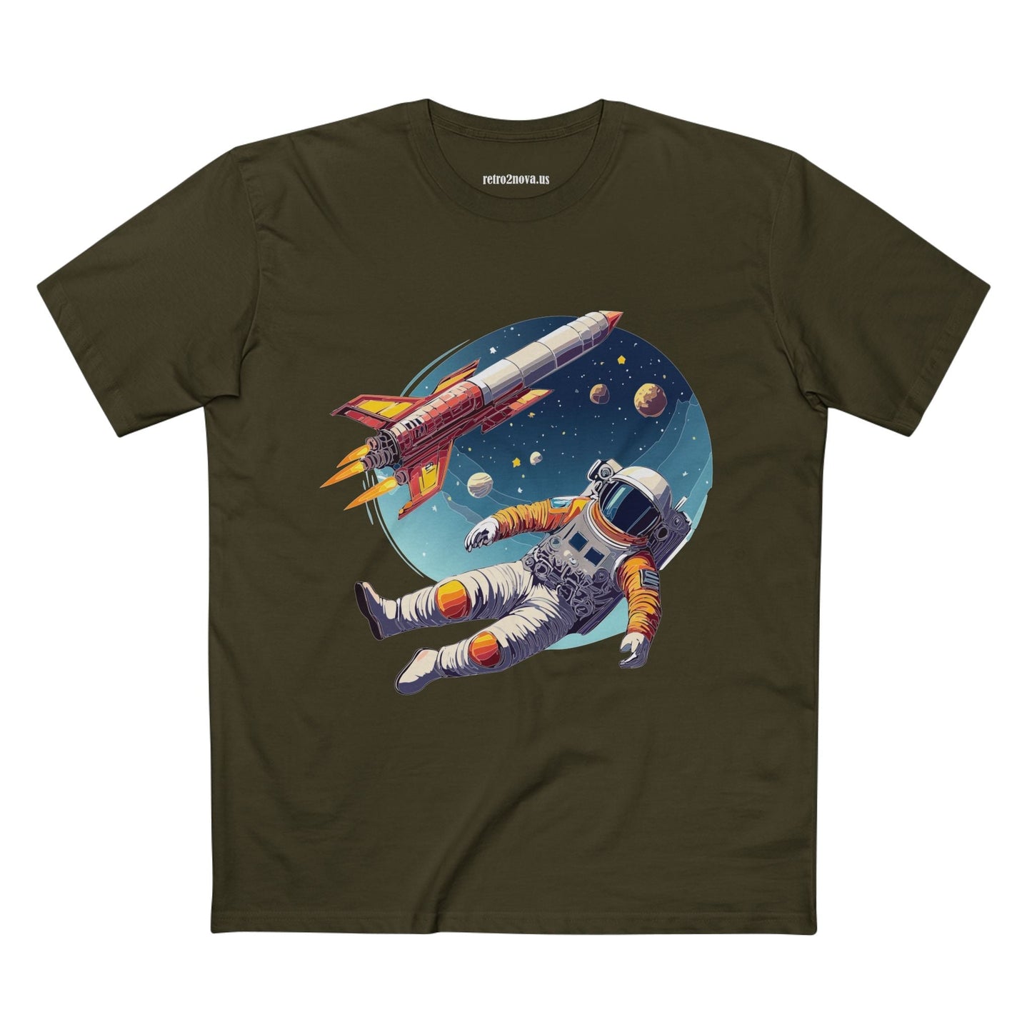 Cosmos Astronaut Shirt Unisex Premium Cotton Tee Original Art Design Retro2Nova Collection