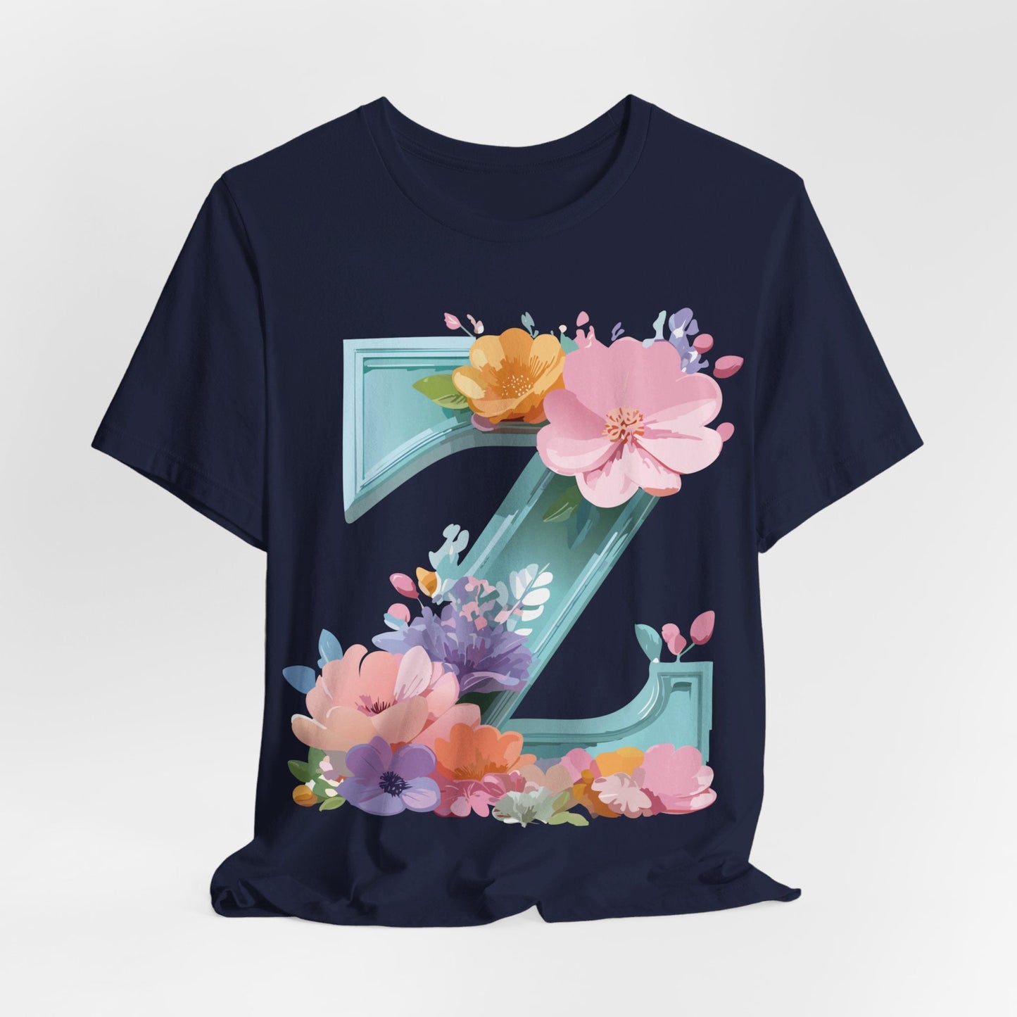 Letter Z Shirt Graphic Tee Unisex Jersey Short Sleeve By Adelpha Vintage Inspired Artwork