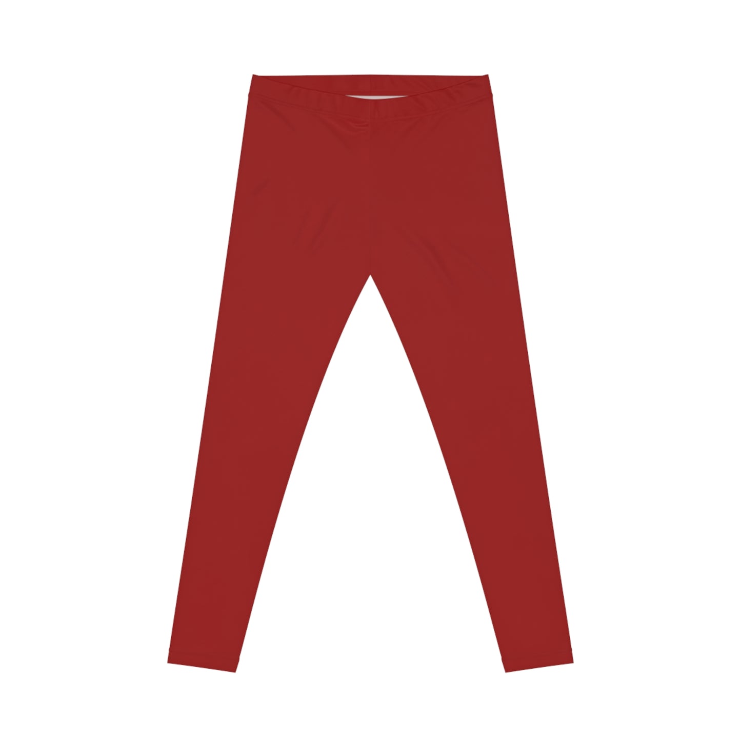Oxblood Red Color Women's Poly-Span Casual Leggings XS-2XL