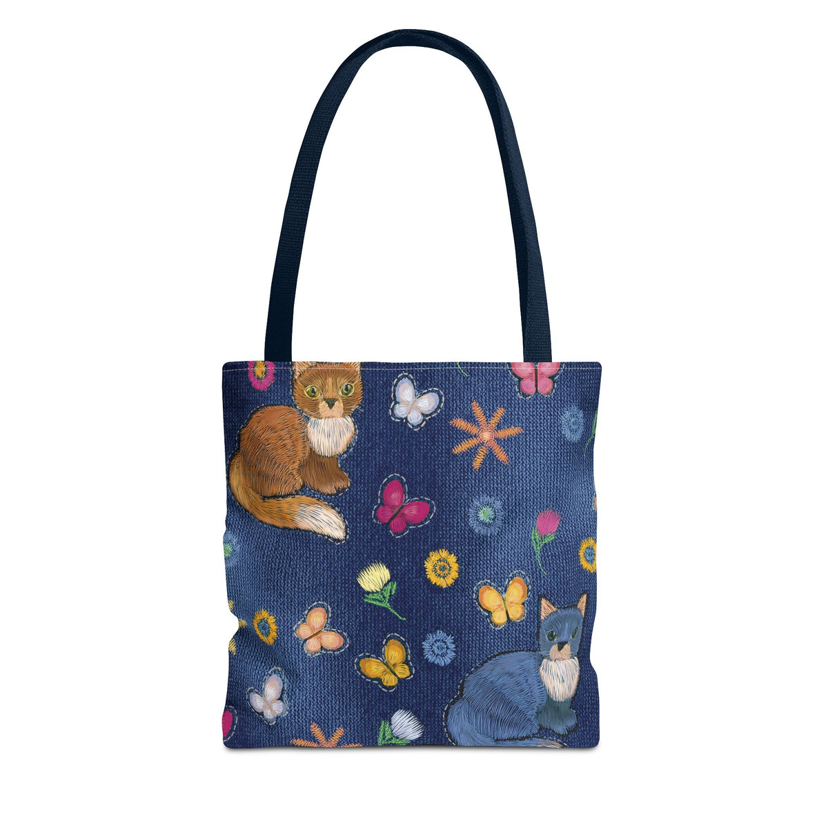 Denim Fabric Imitation Print Unisex Canvas Bag Poly Spun 3 Sizes Tote Bag 190-13