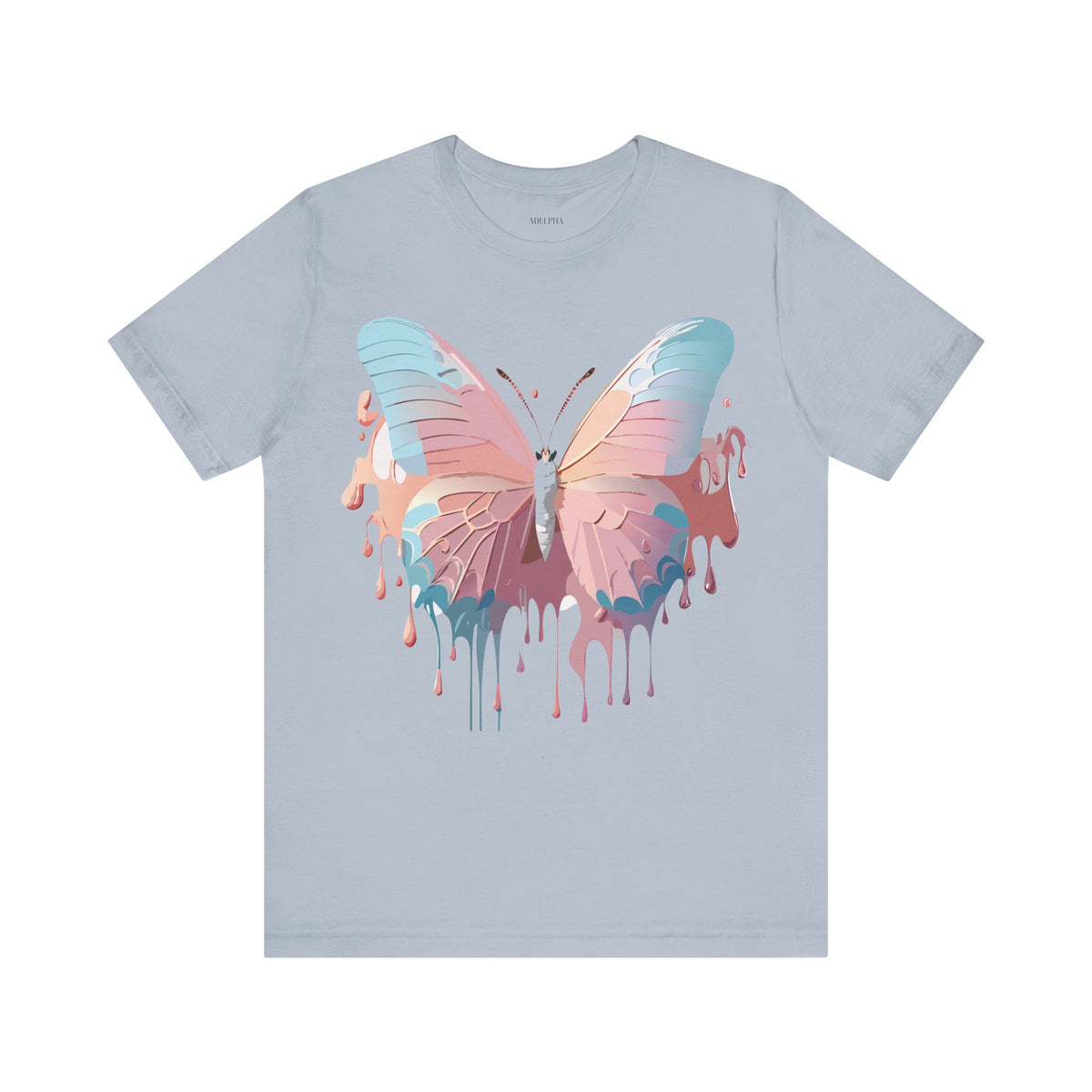 Butterfly Graphic Unisex Cotton Bella+Canvas Tee with Floral Art Design m02