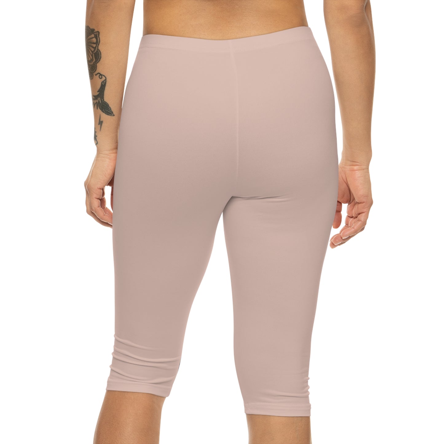 Almond Silk Color Women's Brushed Suede Poly Span Casual Capri Leggings XS-2XL