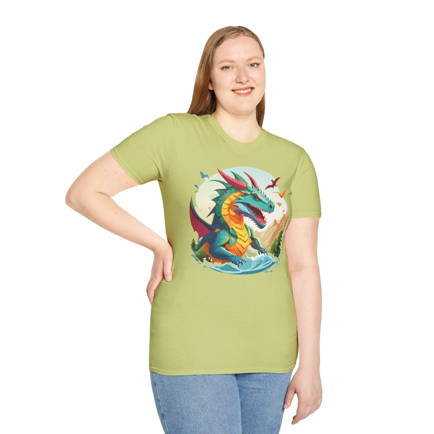 Dragon T Shirt Unisex Animal Tee Softstyle 64000 Premium 100 Percent Ring Spun Cotton