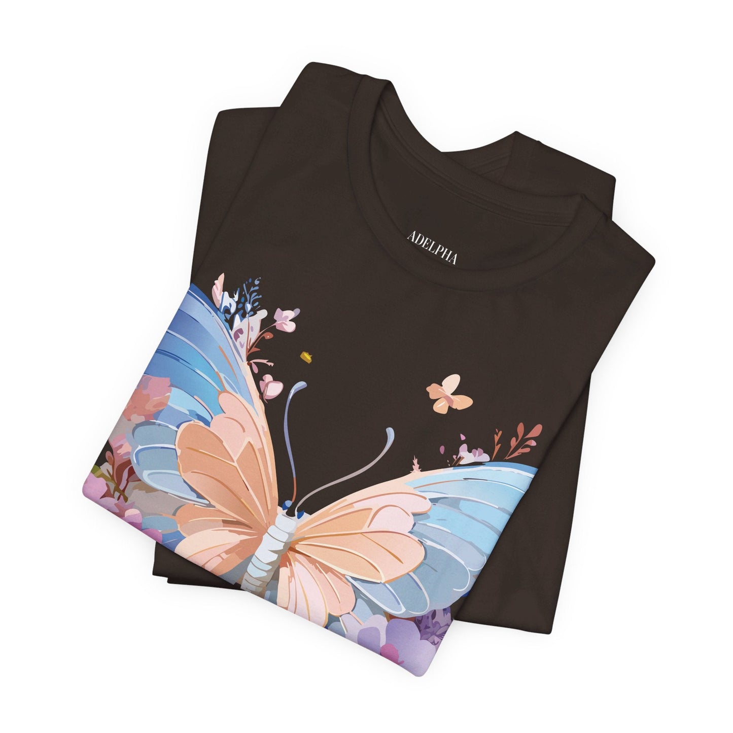 Butterfly Graphic Unisex 100 Cotton Lightweight Vintage Floral Design Jersey Tee 2