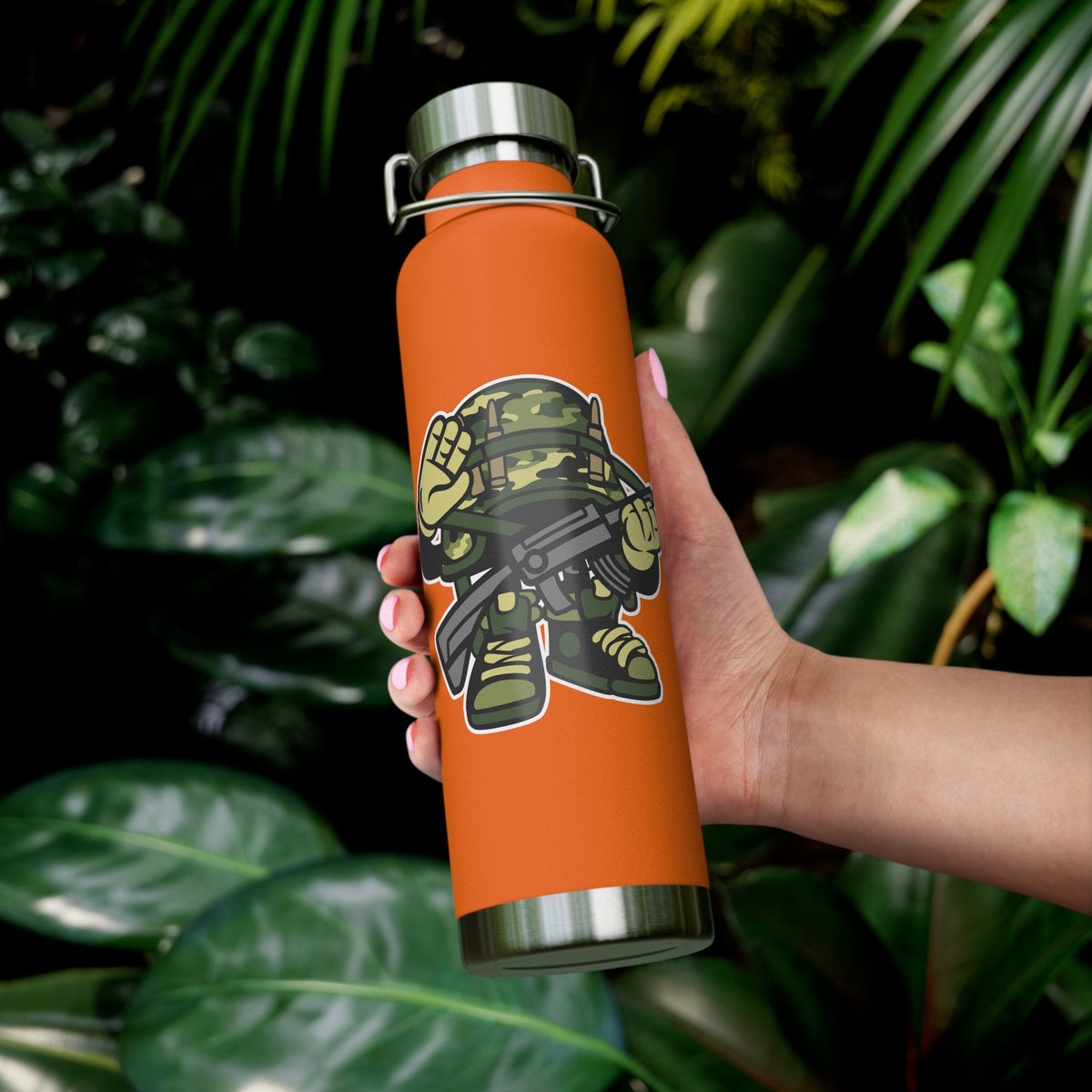 22oz Copper Insulated Water Bottle with Cartoon Design - CV53