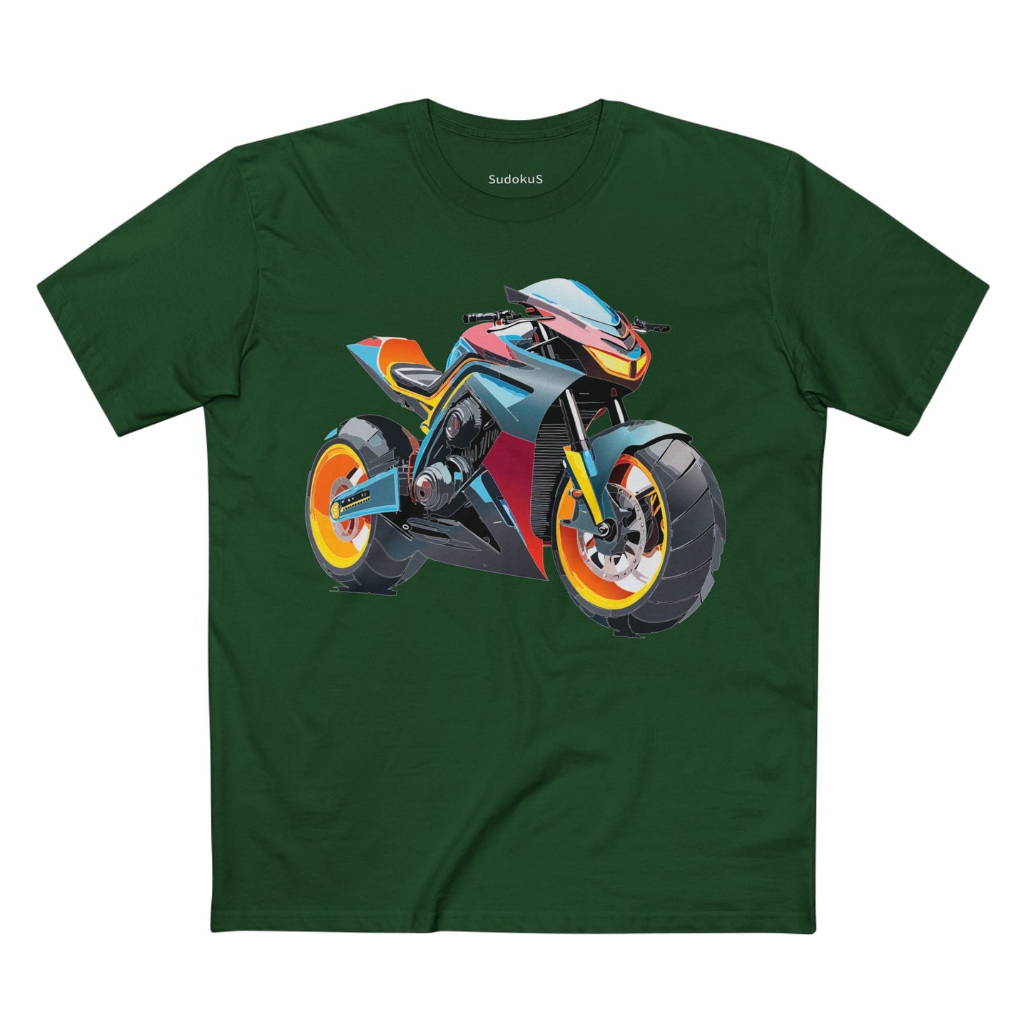 Moto Bike Graphic Unisex 100 Cotton Staple Tee 33