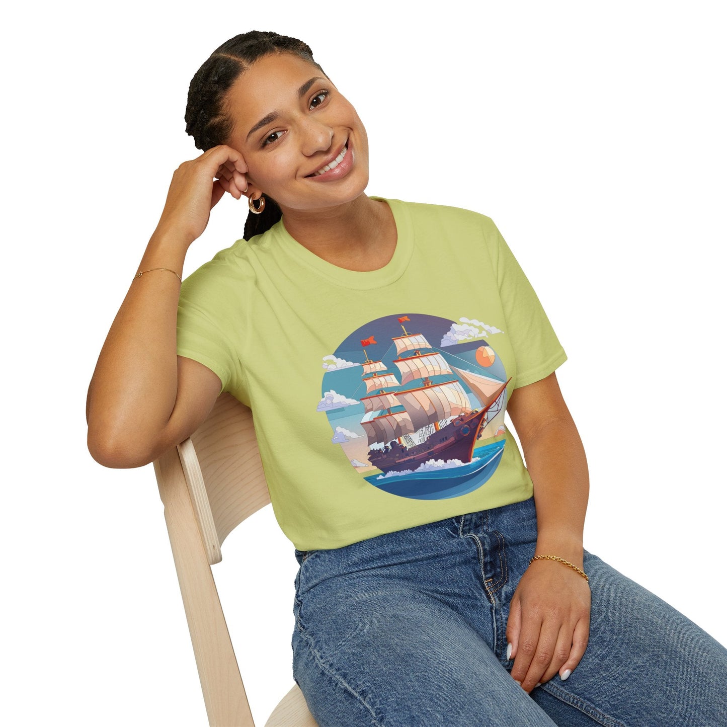 Nautical Ship T Shirts Frigate T Shirts Vessel Tee Shirt Unisex Softstyle T Shirt