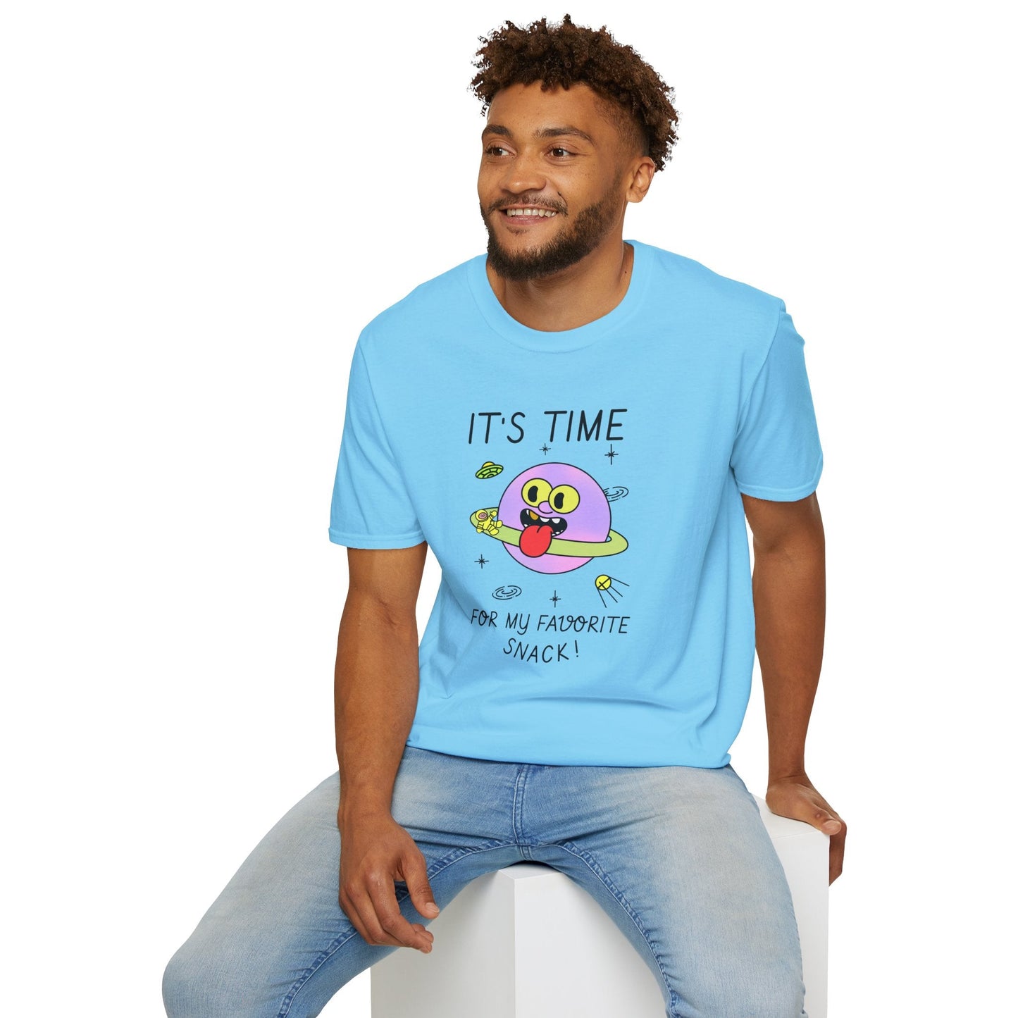 Snack Time Alien TShirt Time For My Favorite Snack Unisex Cotton Cute Space Graphic Tee