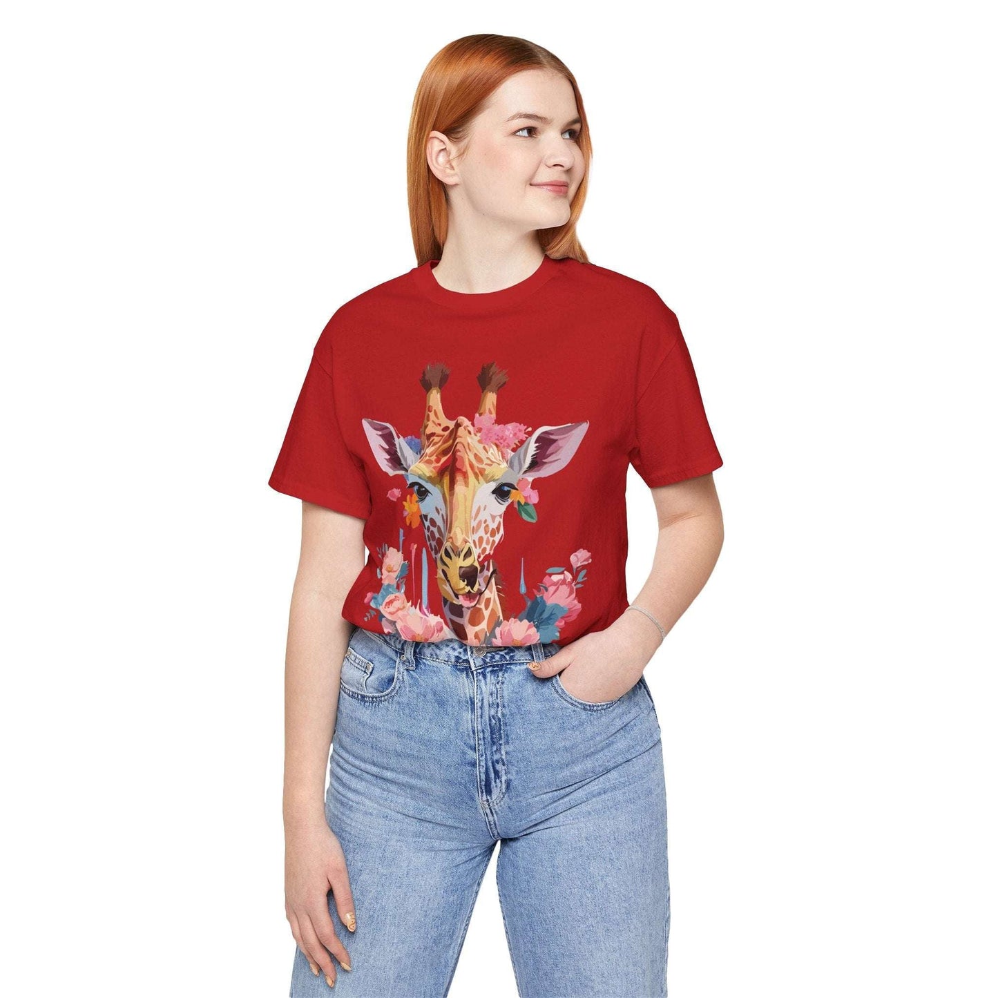 Giraffe Graphic Unisex 100 Cotton Vintage Animal Art T-Shirt 2