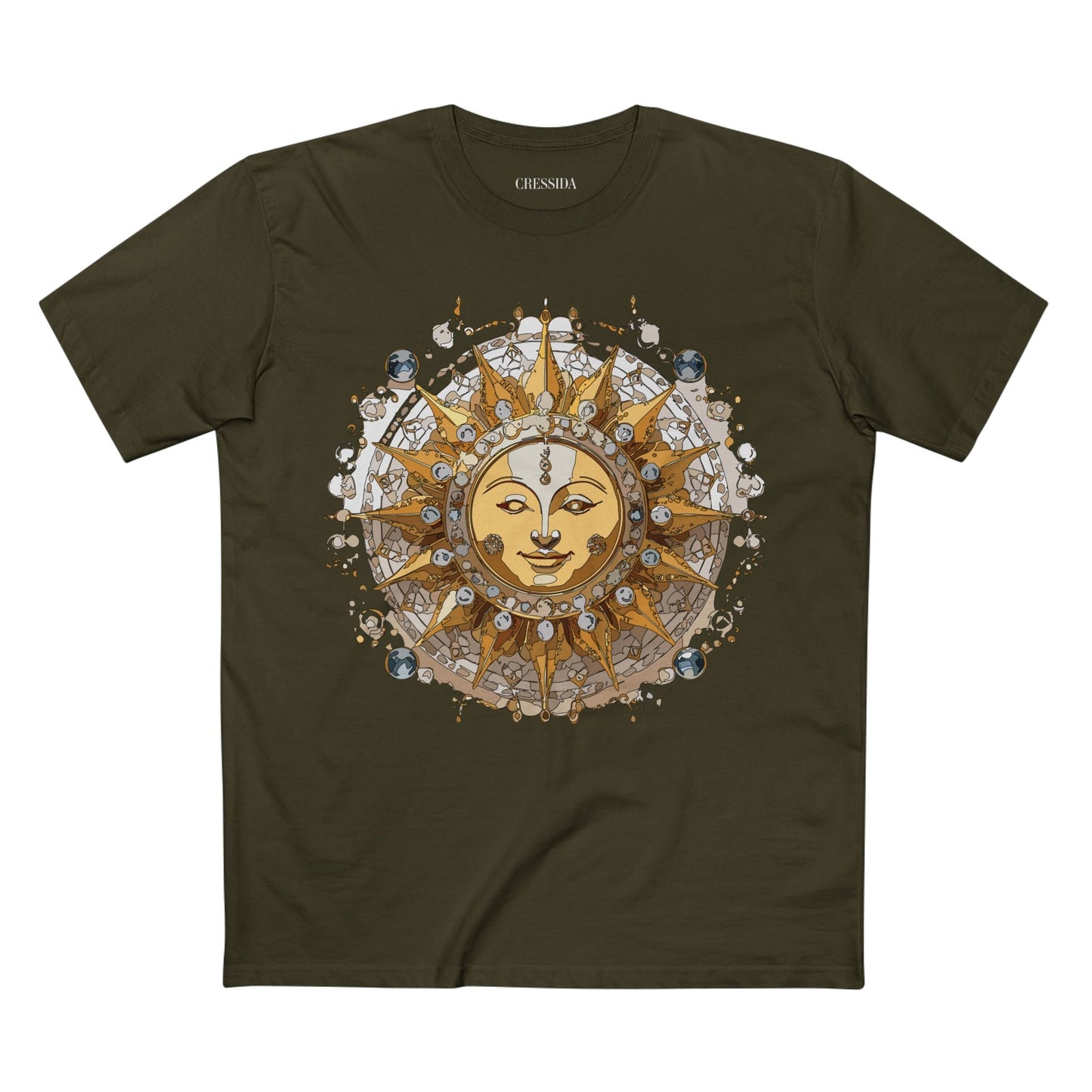 Gold Sun Graphic Unisex 100 Cotton T-Shirt with Golden Art Design 5
