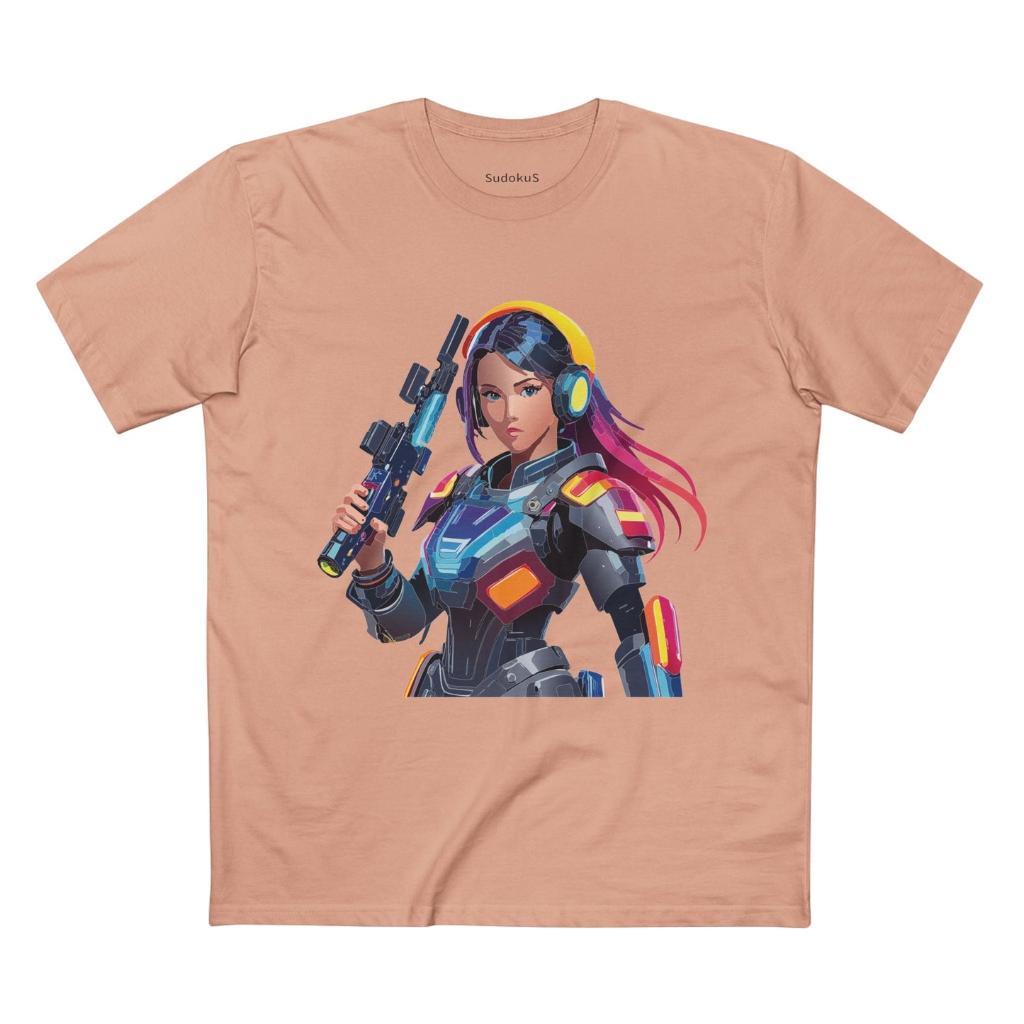 Army-woman Graphic Unisex 100 Cotton Staple Tee 20