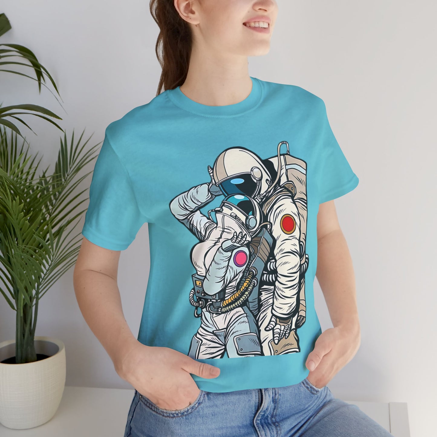 Unisex Astronaut T-shirt, Space Lovers Tee, Cosmic Top, Astronaut Graphic Tee, Cosmos Graphic T-Shirt, Love Shirt Art T-Shirt