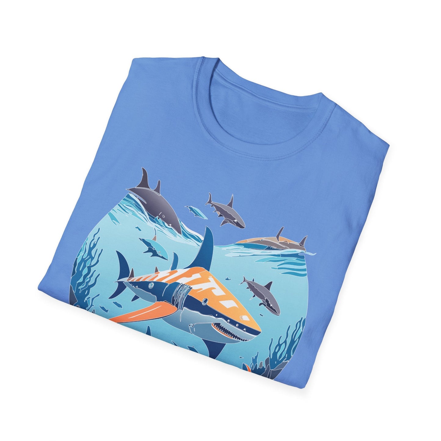 Ocean Tee Shirt Unisex Softstyle Gildan 64000 100 Percent Ring Spun Cotton Breathable U Boat Design