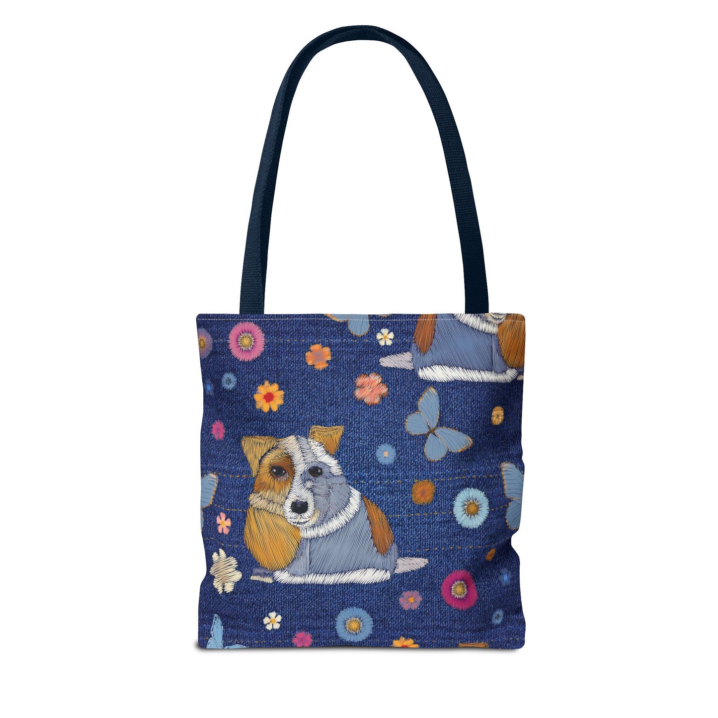 Denim Fabric Imitation Print Unisex Canvas Bag Poly Spun 3 Sizes Tote Bag 191