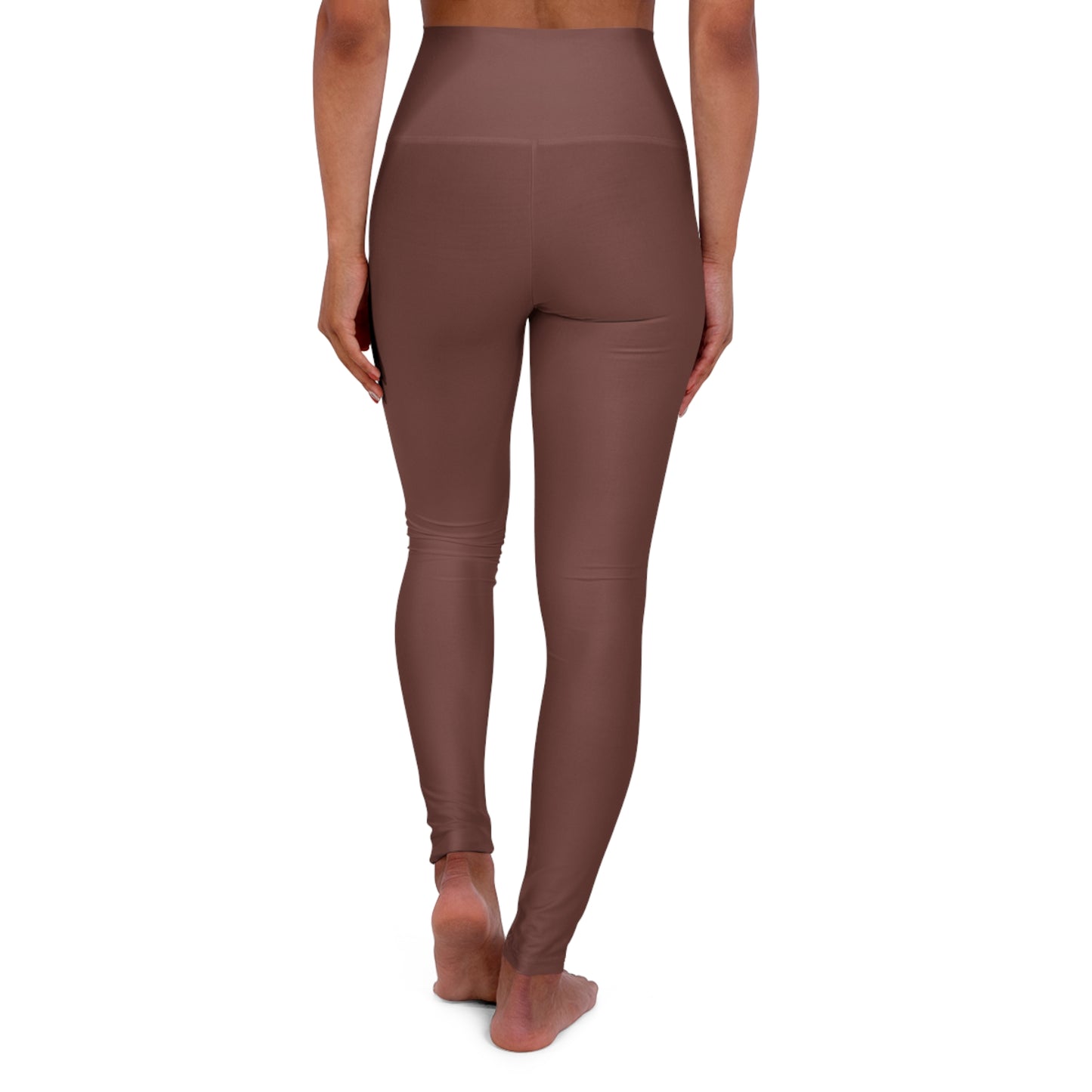 High-Waist Saddle Brown Yoga Leggings Women Poly-Span Seamless Chocolate Activewear