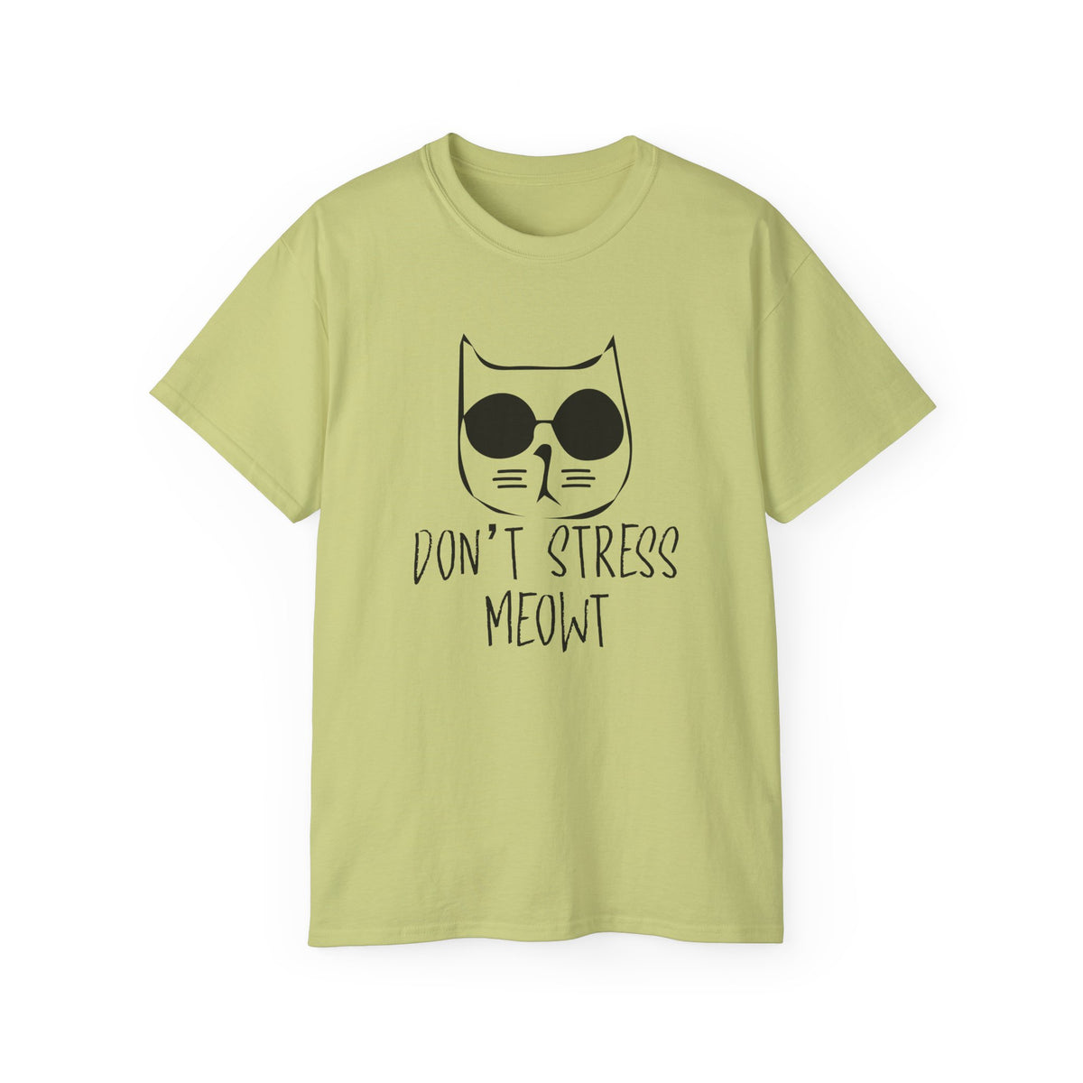Don't Stress Meowt Cat Face Tee | Cat with Sunglasses Shirt