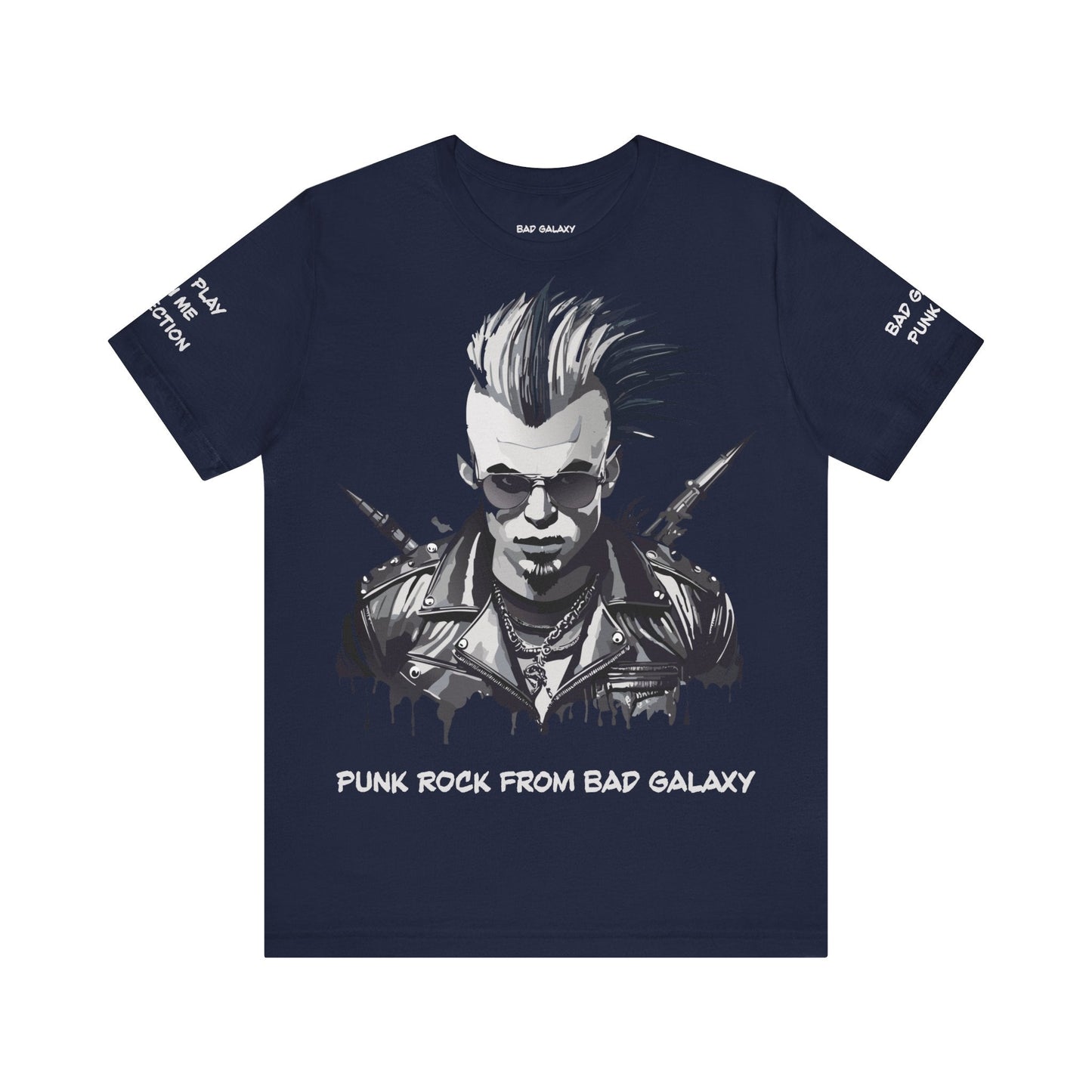 Punk Rock Tee Shirt 100 Percent Cotton Made To Order From Bad Galaxy Eco Friendly Inks USA