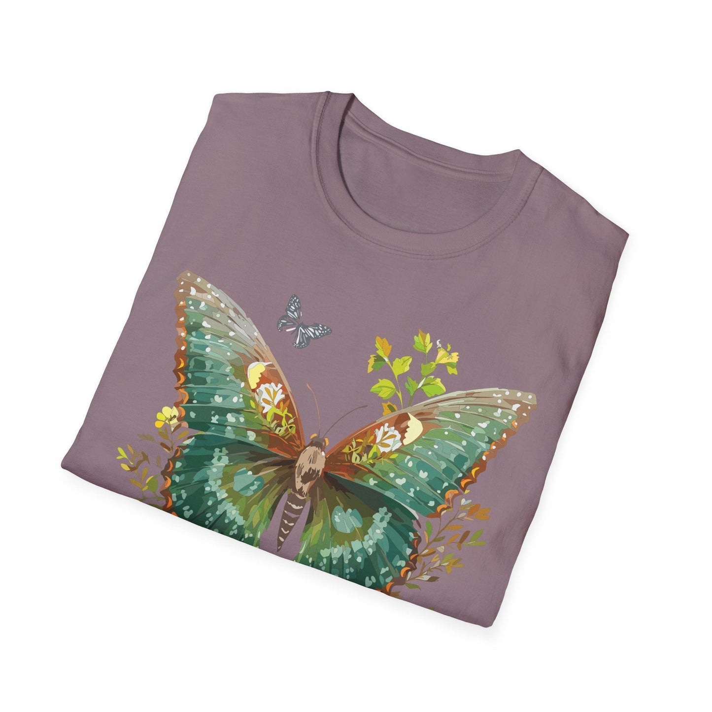 Butterfly Shirt Unisex T Shirt Monarch Print Gildan Softstyle 64000 Comfortable Everyday Wear