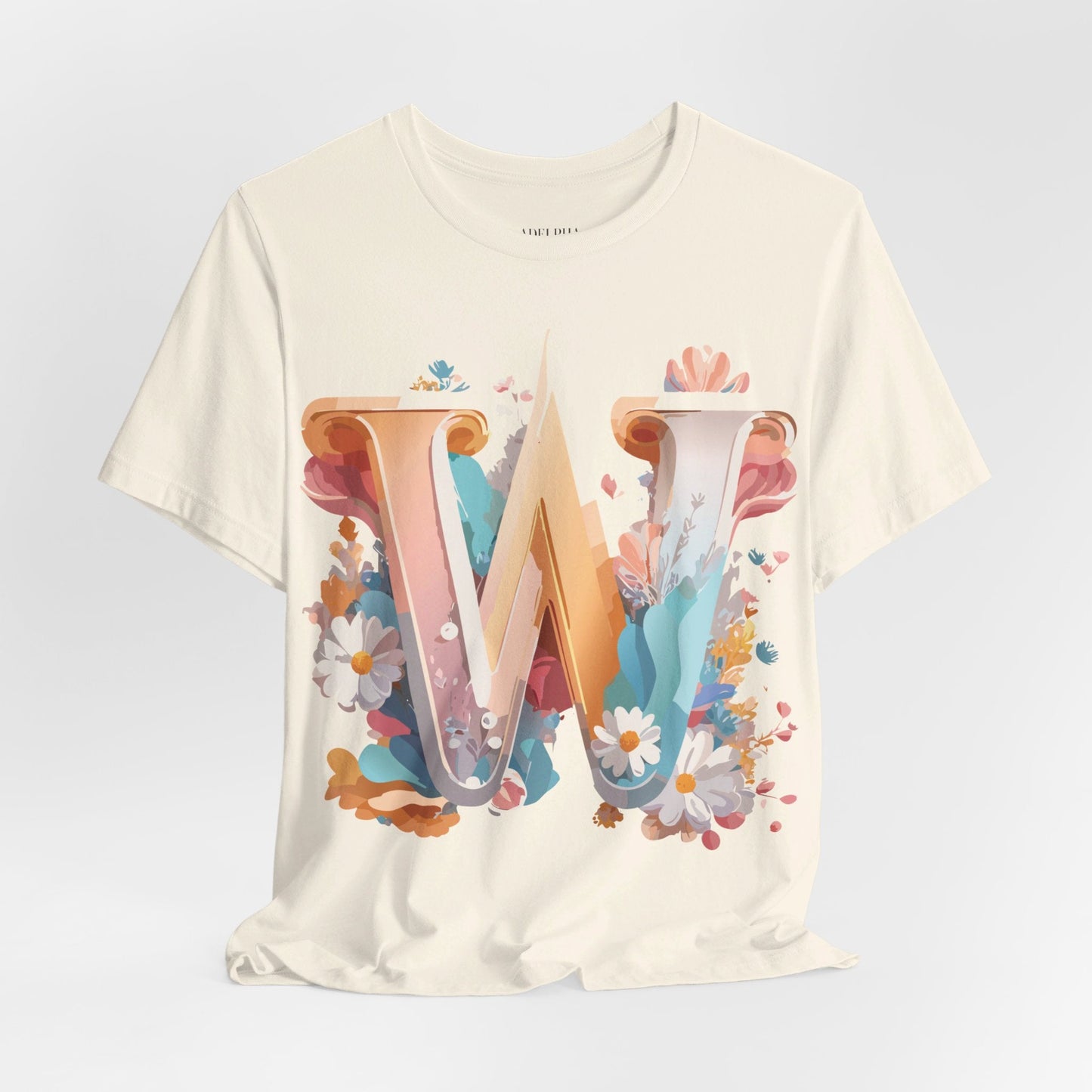 Letter W Shirt Graphic Tee Unisex Jersey Short Sleeve Vintage Inspired Art Adelpha Design