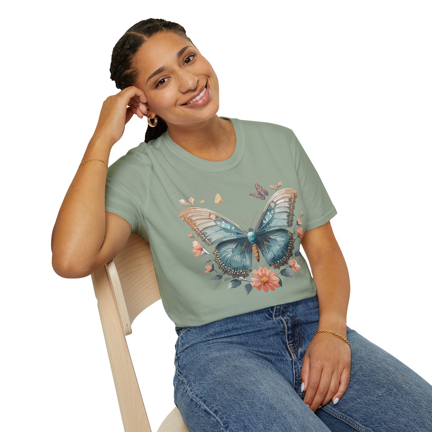 Butterfly Shirt Unisex Monarch T Shirt Gildan Softstyle 64000 Ring Spun Cotton Tee Breathable Comfort
