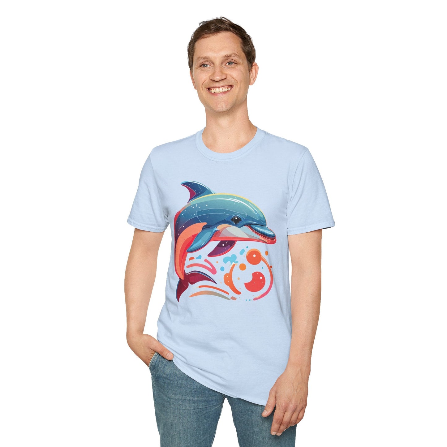 Gildan Softstyle Dolphin Shirt Unisex Short Sleeve Tee 100 Percent Ring Spun Cotton Comfortable Wear
