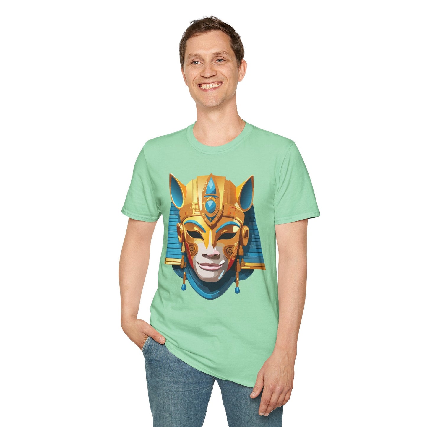 Mask Tee Shirt Unisex Gildan SoftStyle 64000 Cotton T Shirt Masquerade Design Art Graphic