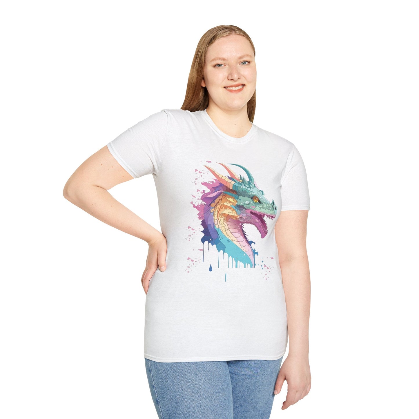Dragon Graphic T Shirt Unisex Animal Shirt Cotton Softstyle Tee For Everyday Comfort