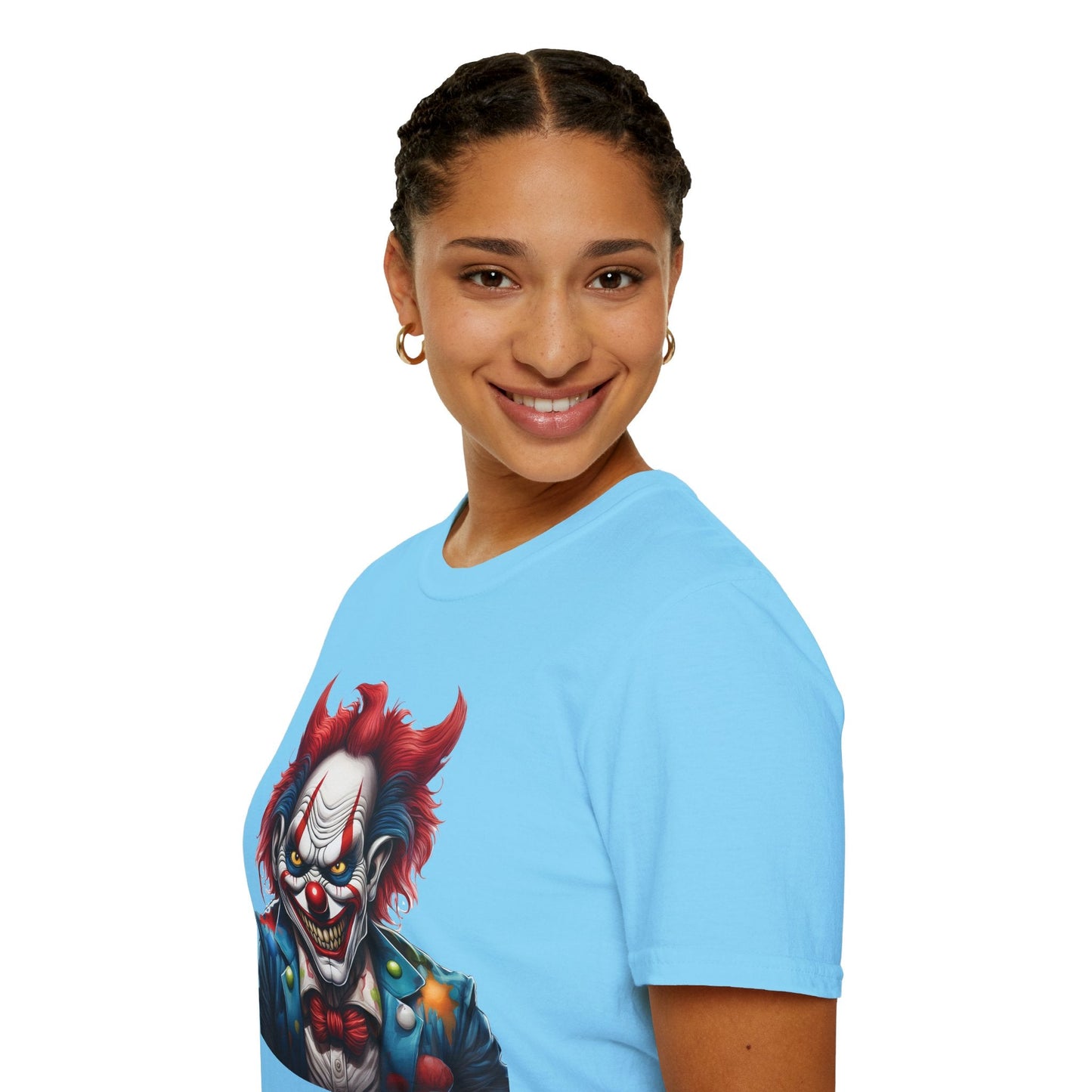 Unisex Clown Shirt With Funny Man Circus Print Tee Gildan Softstyle 64000 Classic Comfort Wear
