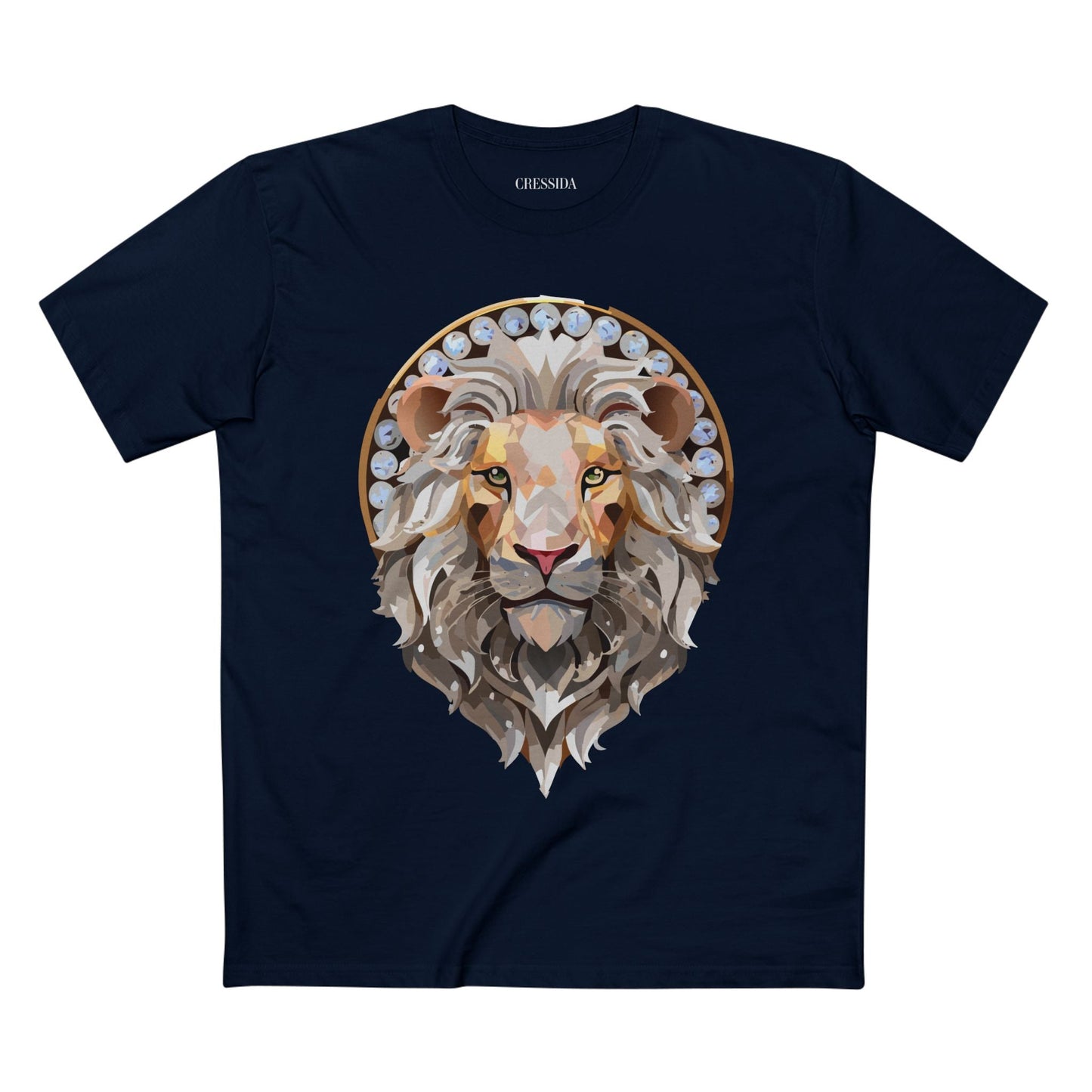 Lion Graphic Unisex 100 Cotton Tee With Unique Animal Golden Medallion Art Design 8