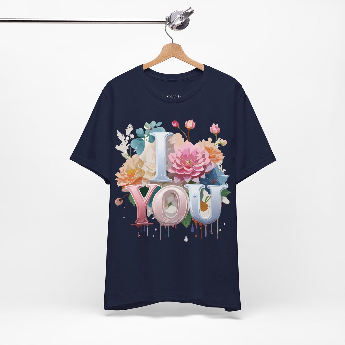 Valentine Day Graphic Unisex 100 Cotton Vintage Artwork with Love and Flower Design Tee 1