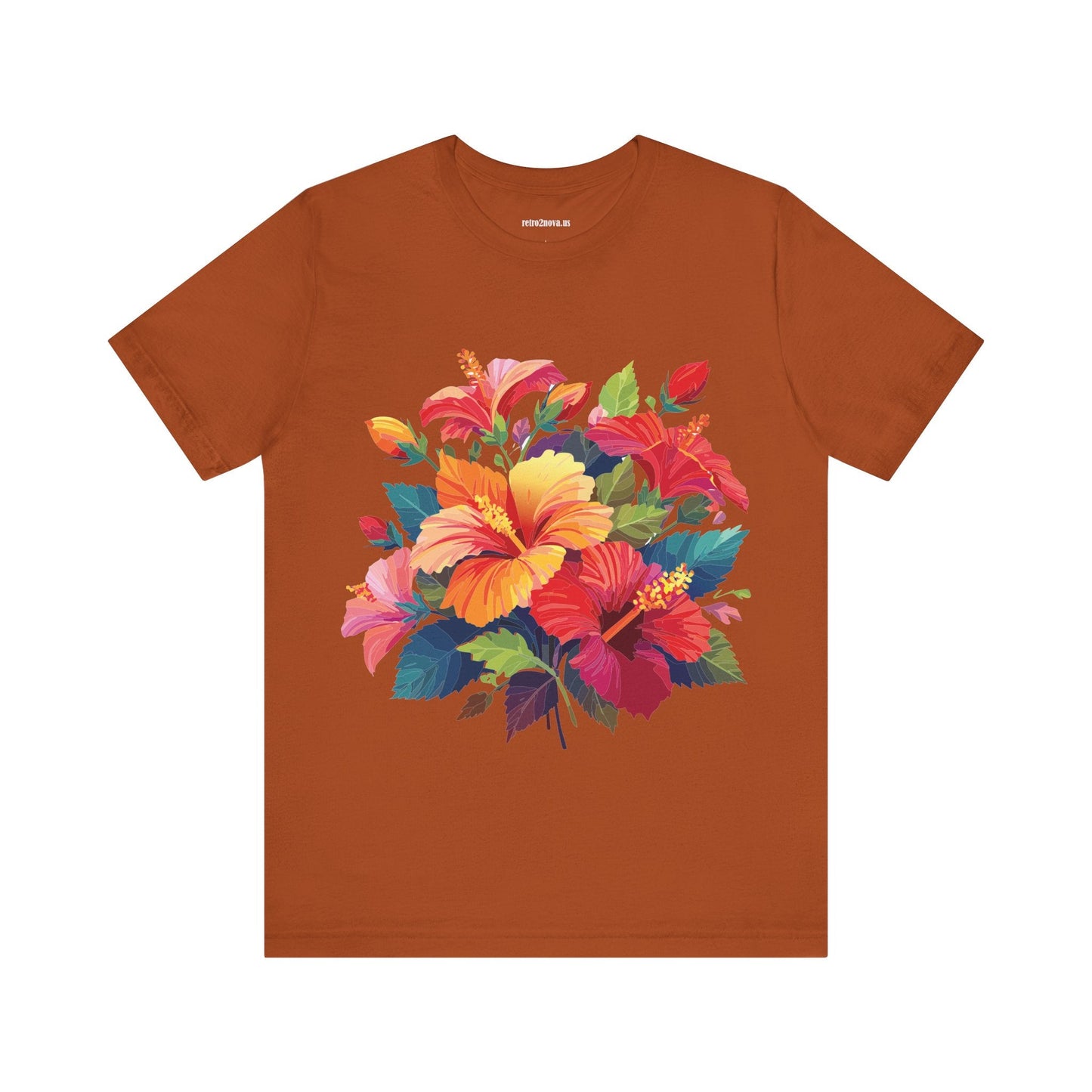 Retro2Nova Floral Shirt Unisex Jersey Short Sleeve Tee From Flowers Collection Bold Vibrant Design