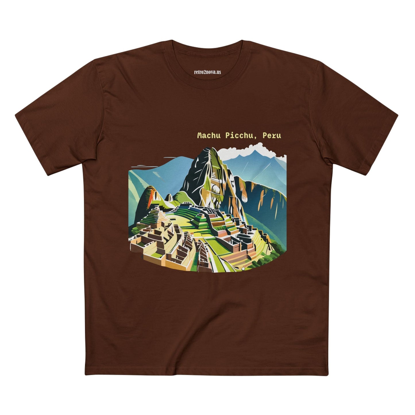 Unisex Machu Picchu Travel Shirt Premium Cotton Tee With Original Retro2Nova Art Design