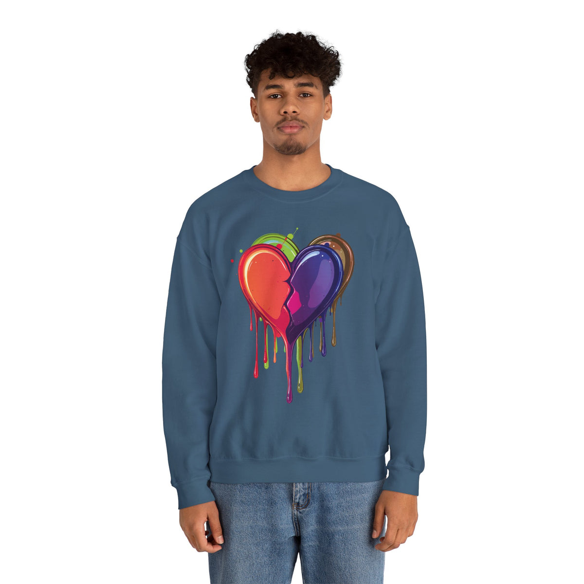 Double Bleeding Heart Sweatshirt, Big Heart Sweatshirt, Love Sweatshirt, Valentine's Day Sweatshirt, Heart Sweatshirt 119