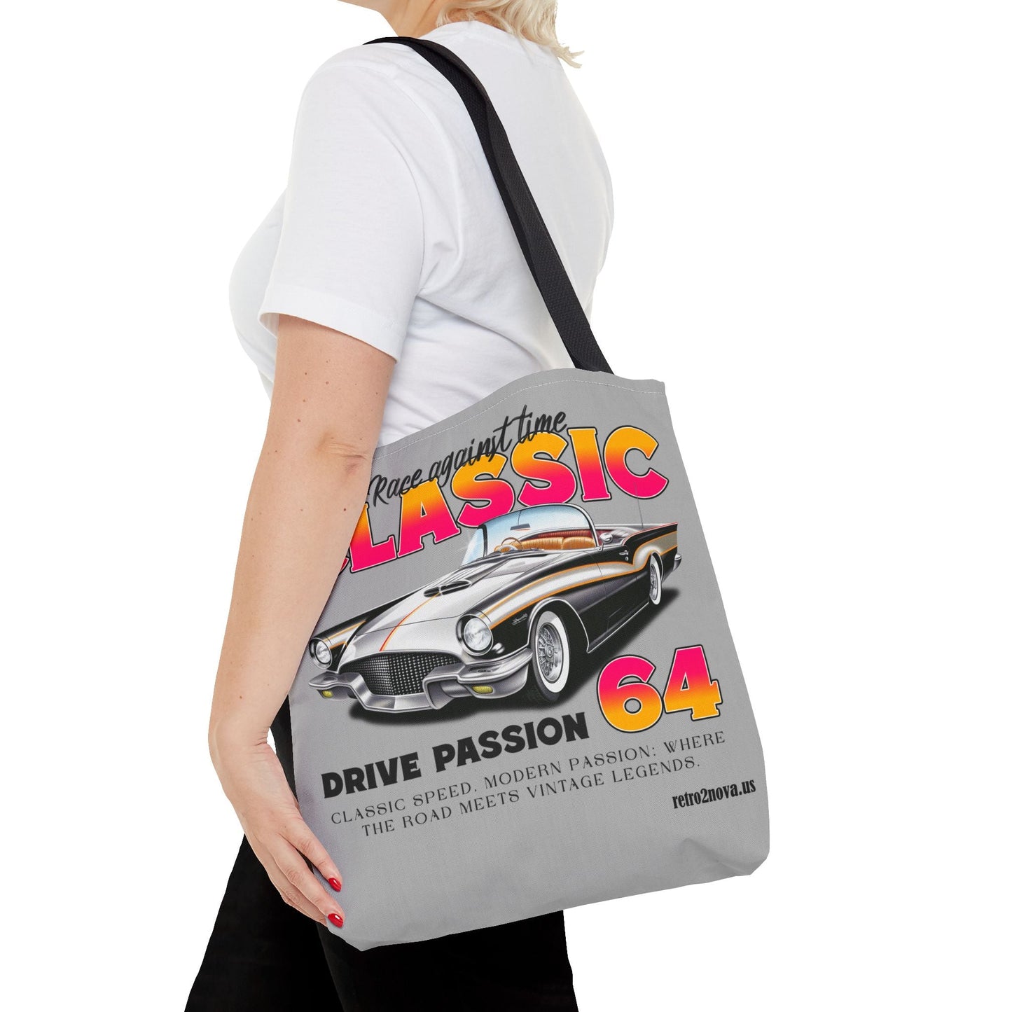 Retro2Nova Canvas Tote Bag Classic Vintage Car Durable Stylish Everyday Use Perfect For Work Travel