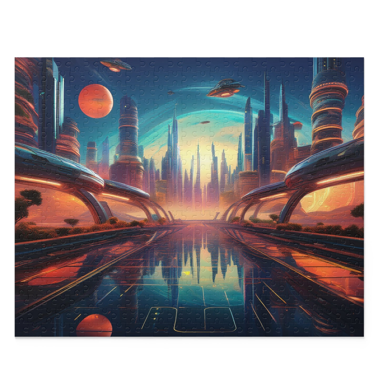 Sci-Fi City Puzzle 500-Chipboard Pieces in Box | Kids Puzzles Size: 16" x 20",  Ages 9+ and Family pn55