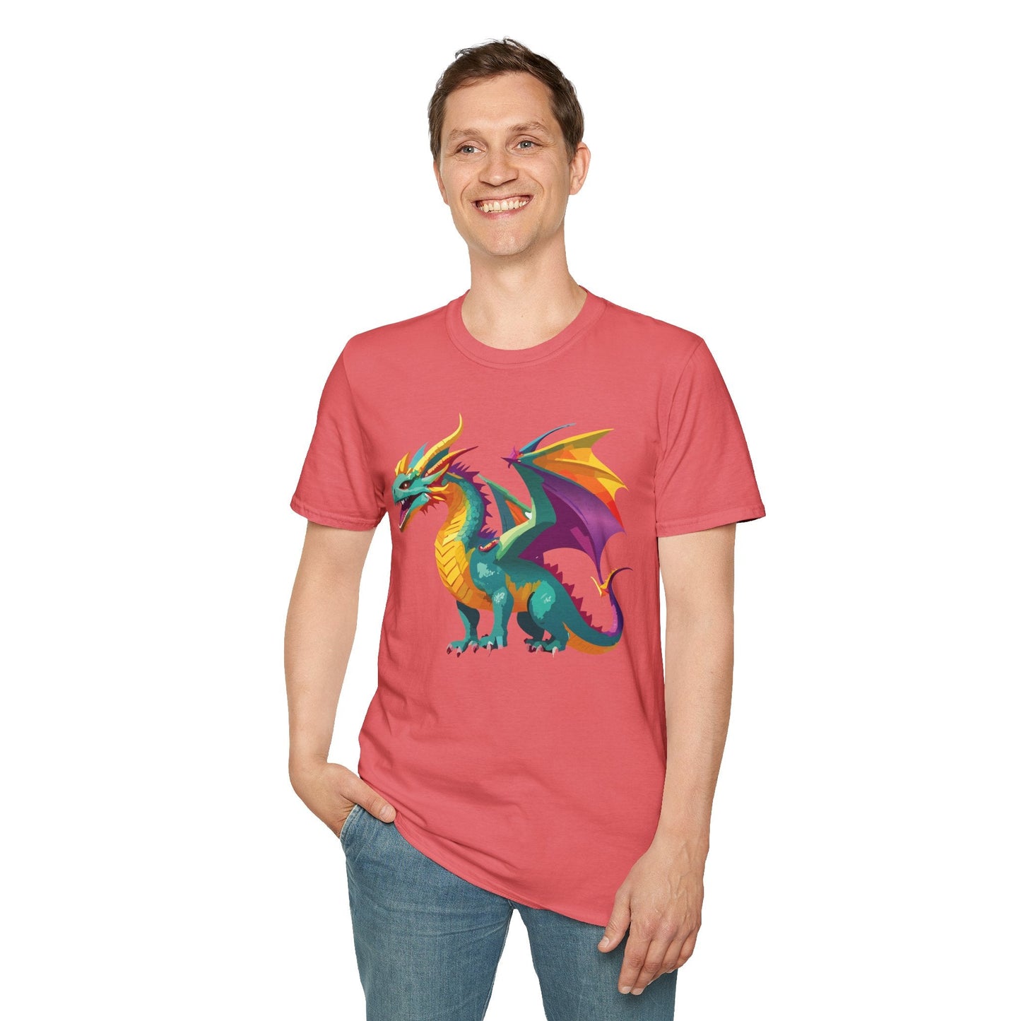 Dragon Graphic Unisex Cotton Softstyle Art Design Tee With Animals 10