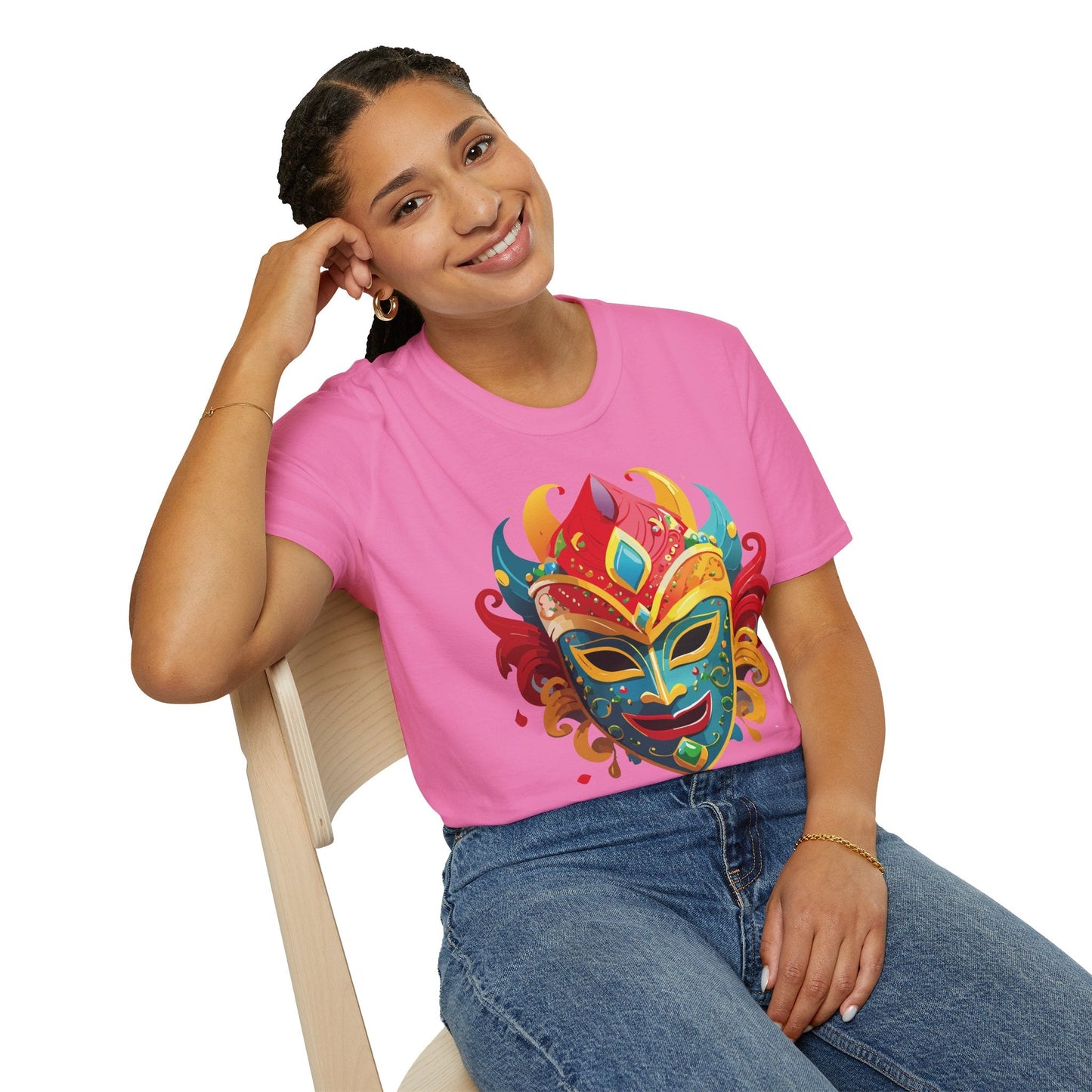 Mask Graphic Unisex Cotton Masquerade Design Artwork Tee 15