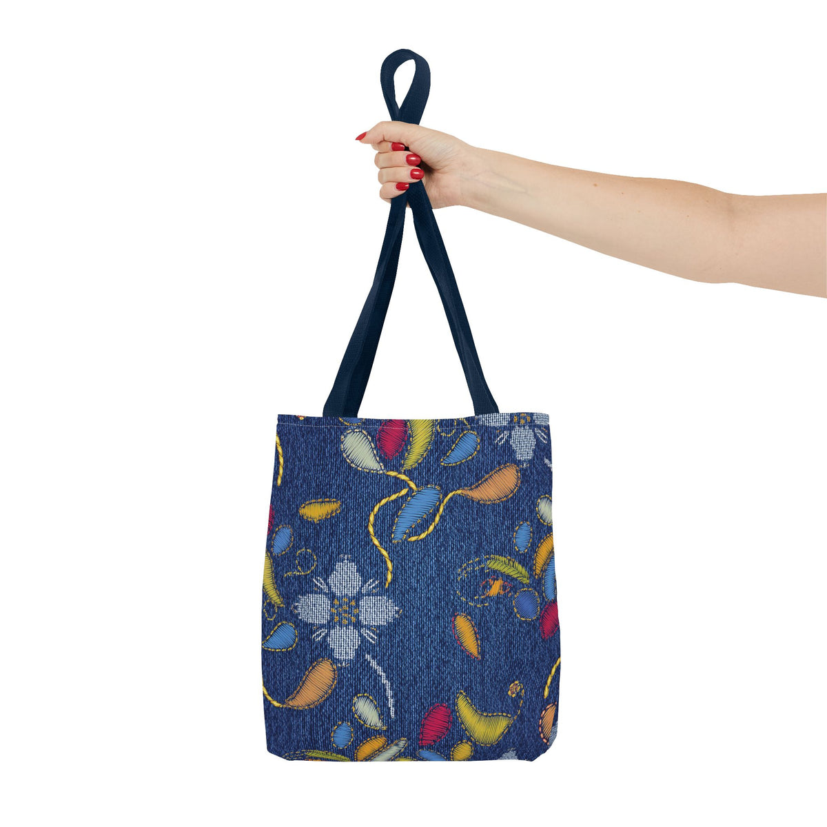 Denim Fabric Imitation Print Unisex Canvas Bag Poly Spun 3 Sizes Tote Bag 155