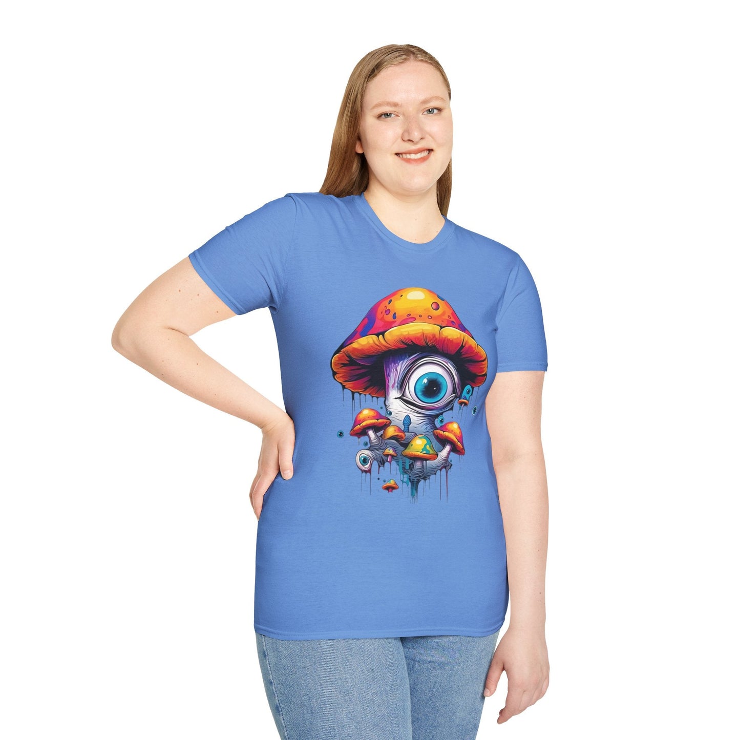 Unisex Mashroom T Shirt With Funny Mashroom Art Design Gildan Softstyle Tee For Everyday Comfort