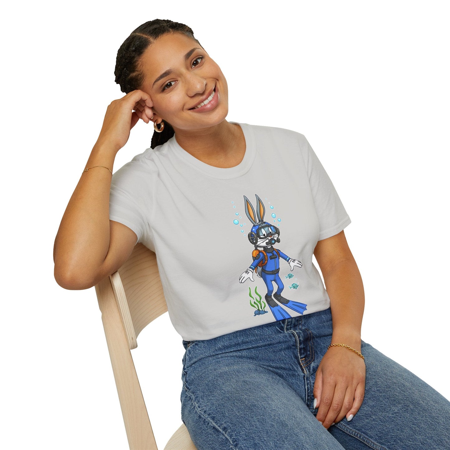 Bugs Bunny T Shirt Unisex Short Sleeve Cartoon Tee Gildan Softstyle 64000 Cotton